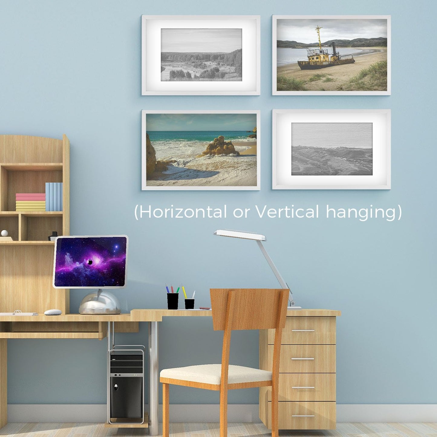 Golden State Art, 16X24 Picture Frame with Mat for 12X18 - High Definition Glass Wall Mounting Horizontal Vertical Display (White, 1 Pack)