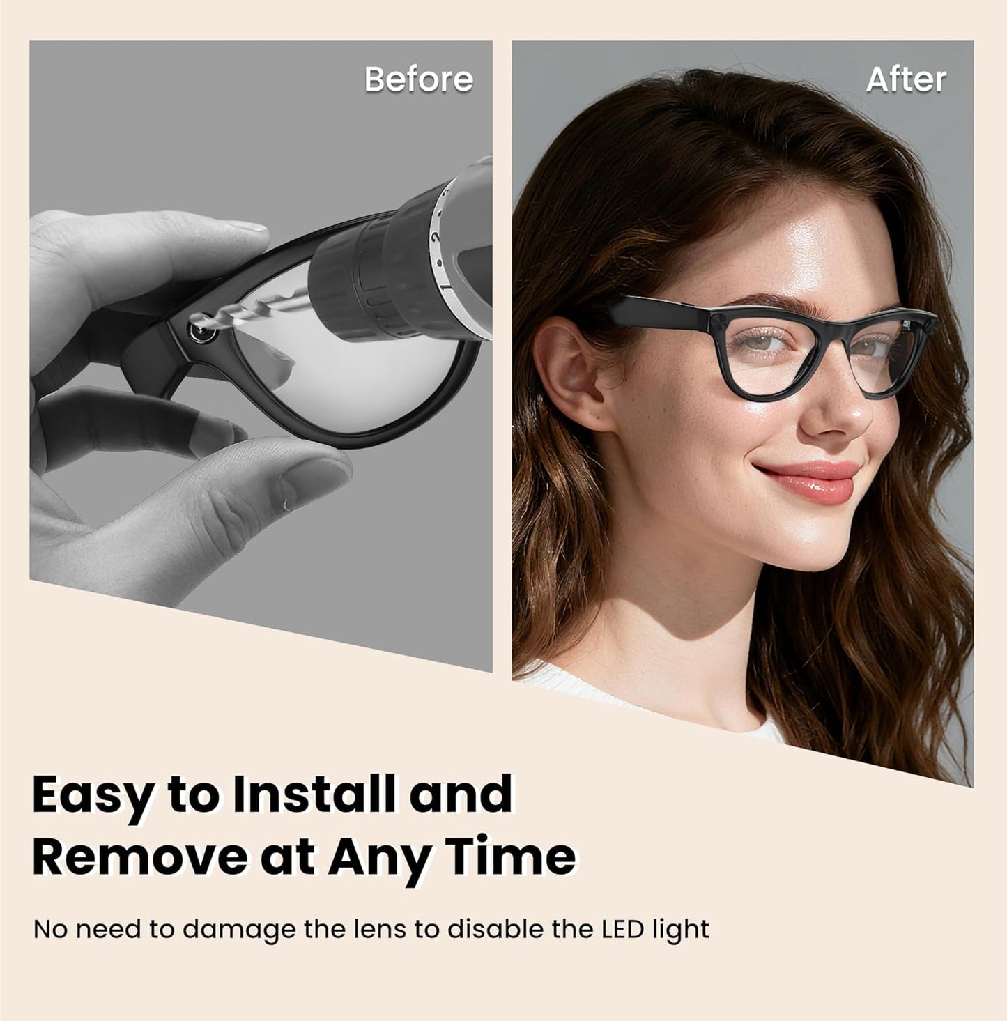 Camera Privay Cover for Ray-Ban Meta Glasses, Adjustable Lens Protector Set for Wayfarer/Skyler/Headliner(Gen 1&Gen 2) Smart Glasses Accessories 9PCS Black
