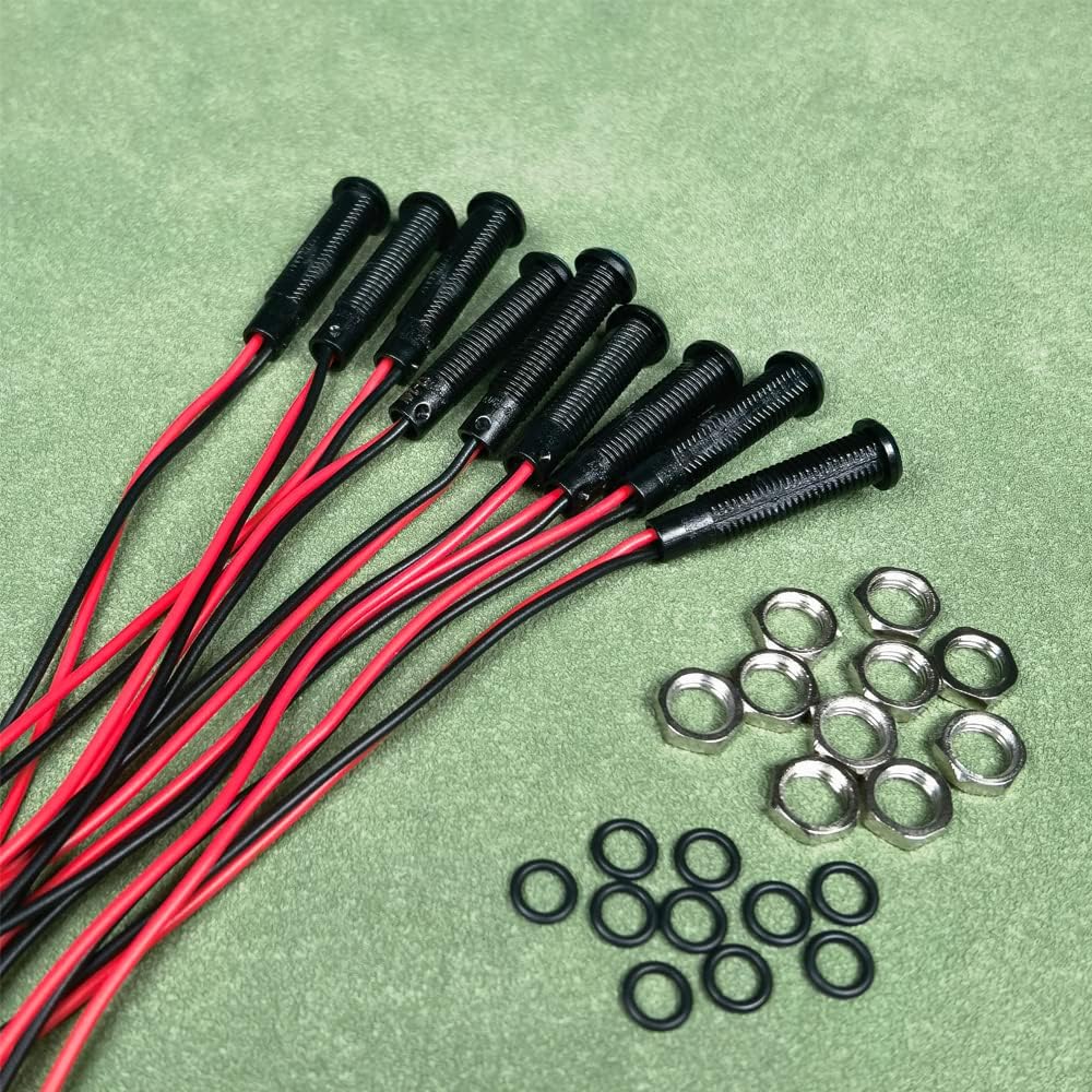10pcs LED Plastic Indicator Pilot Light AC/DC 12-24V Mounting Hole Size 6mm(Blue)