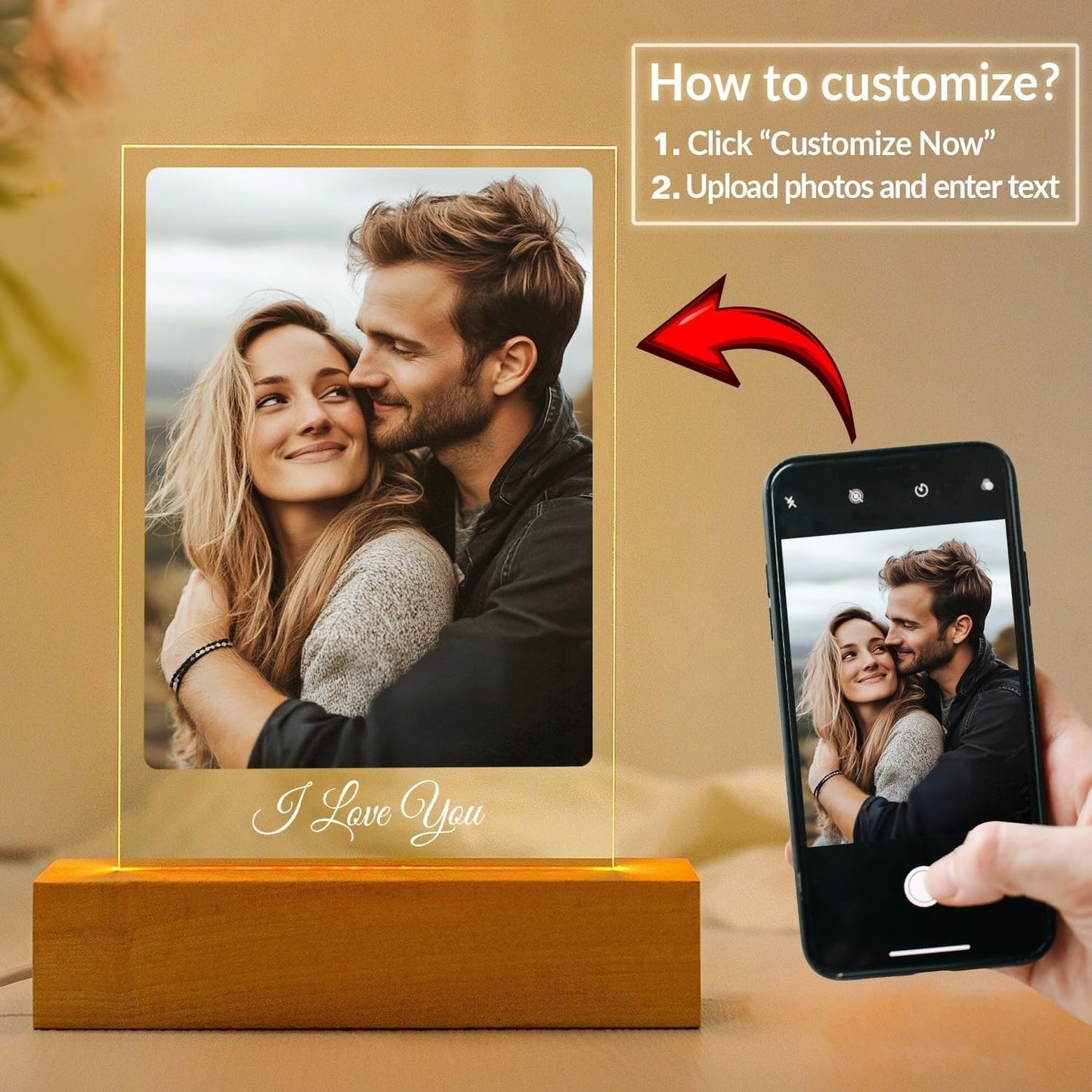 Custom Picture Frame, Personalized Photo Frames, Customized Picture Frames, Personalized Valentines Day Gifts for Women Men Her Him Girlfriend Boyfriend Mom Dad Family Couple Pet