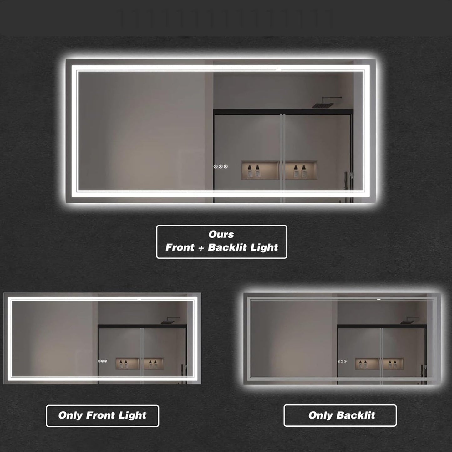 LED Bathroom Mirror with Lights, Wall Mirrors