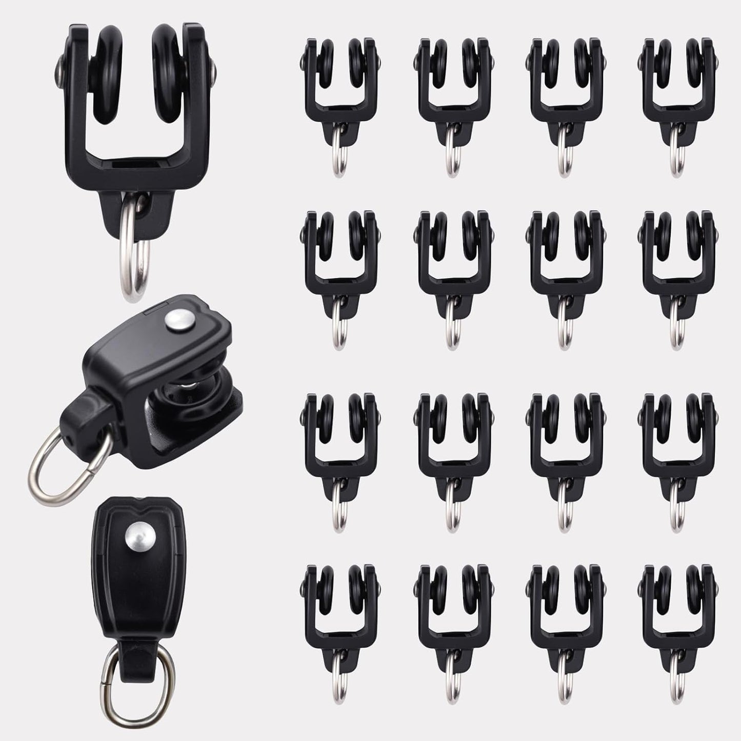 Bendable Ceiling Curtain Track Black Pulley 20pcs