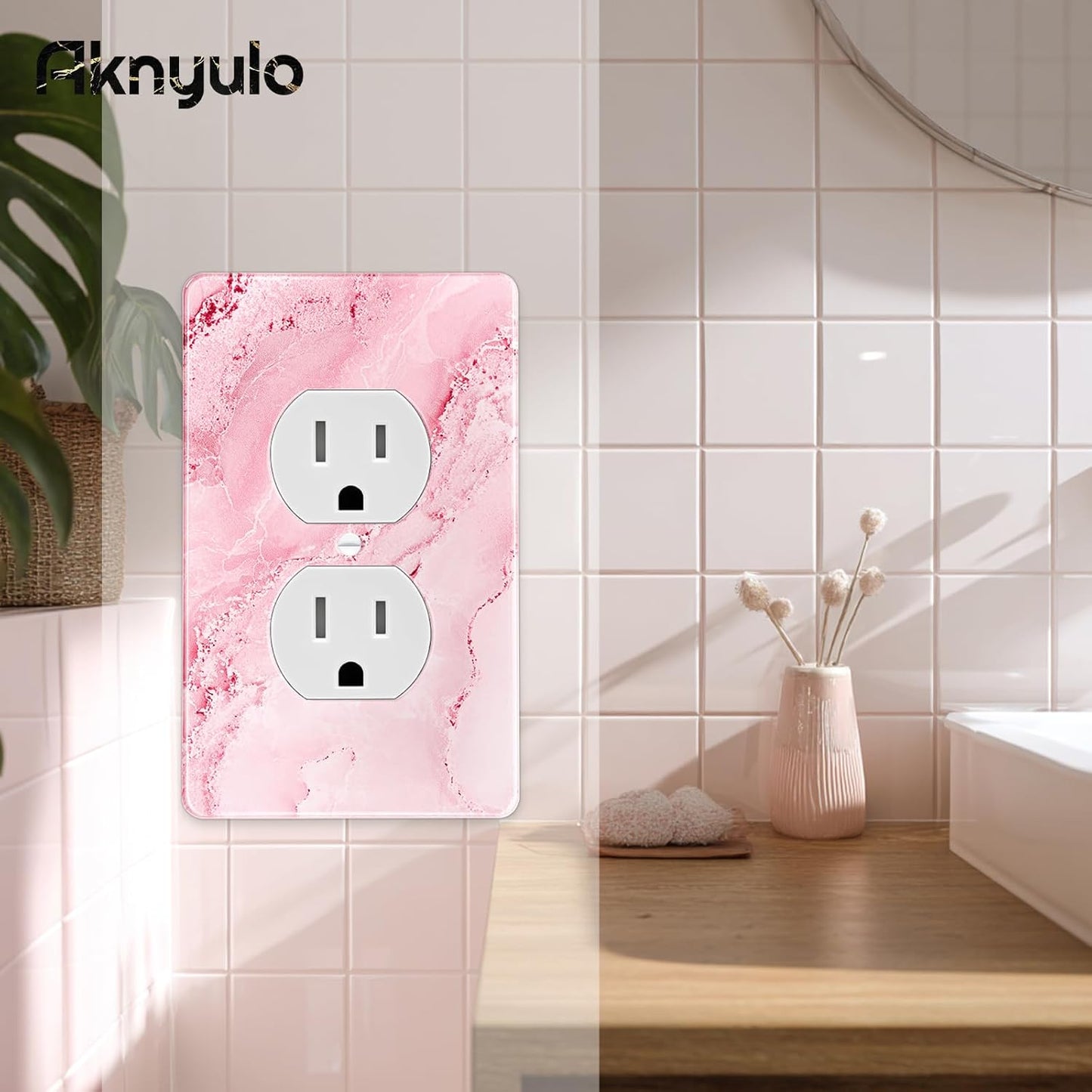 Abstract Pink Marble Design Acrylic Outlet Cover Light Switch Plates Decorative Acrylic Outlet Covers Wall Plates Light Switch Covers