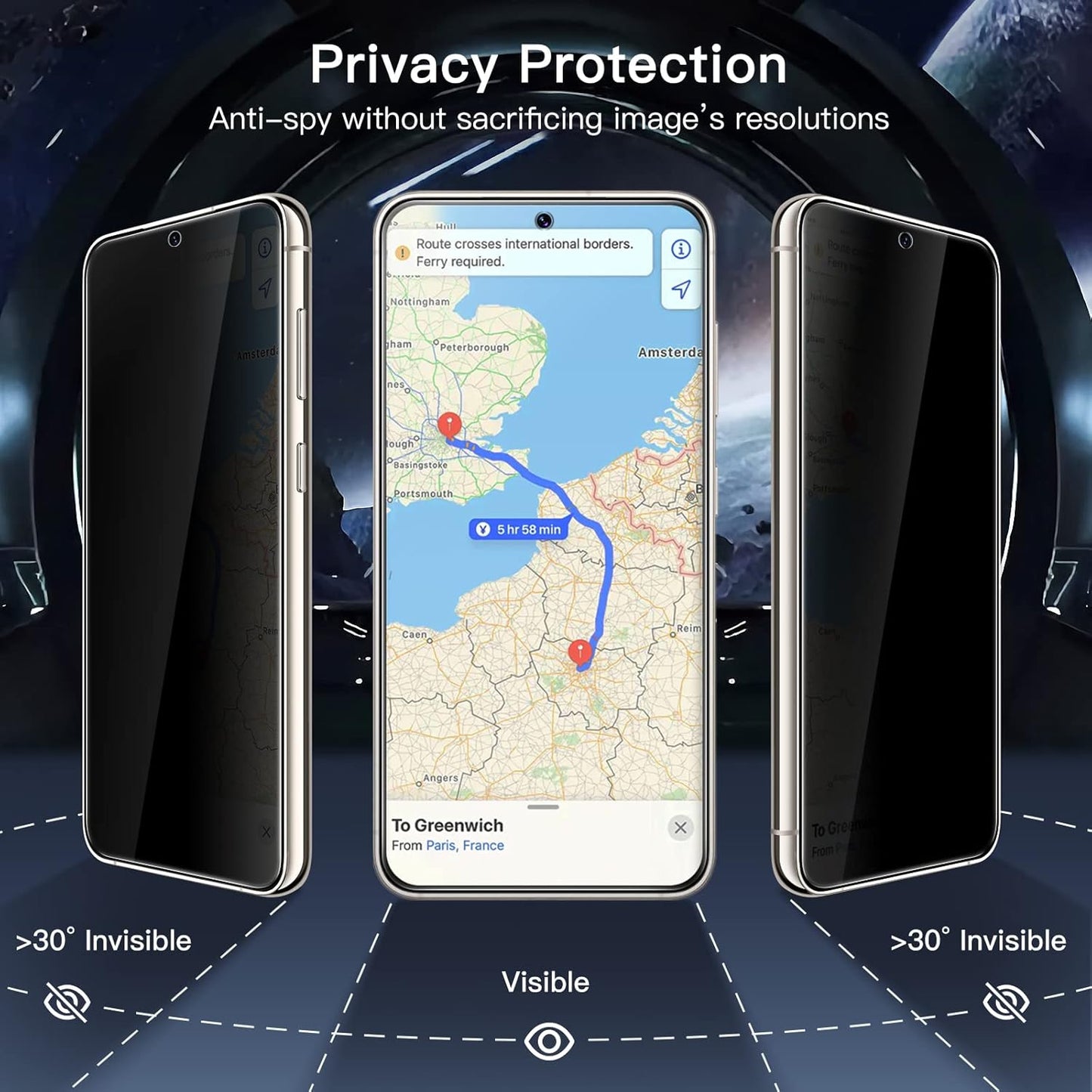JETech Privacy Screen Protector for Samsung Galaxy S23 5G 6.1-Inch with Camera Lens Protector, Anti-Spy Tempered Glass Film, Fingerprint ID Compatible, 2-Pack Each