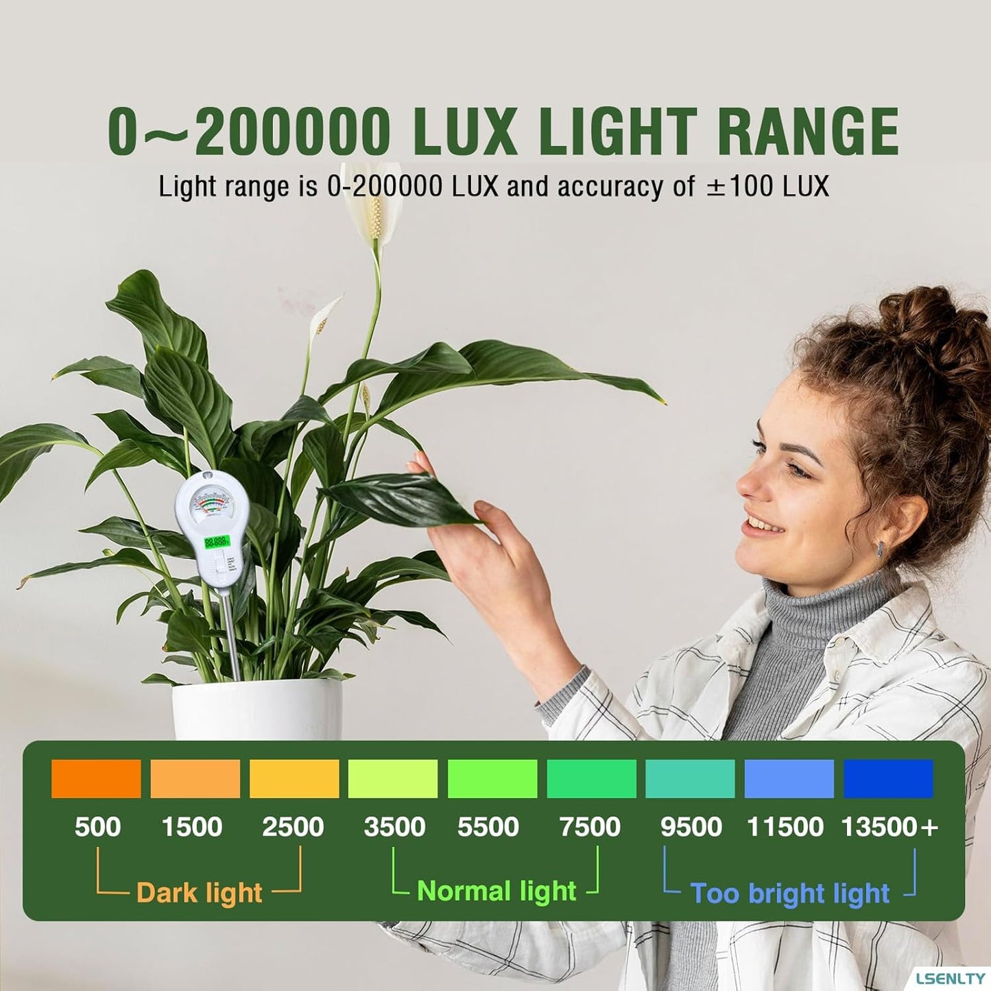Soil Moisture Meter, 6-in-1 Soil pH Meter, Measures Temperature, Humidity, Light Intensity, nutrients, pH, and Ambient Humidity. Suitable for Horticulture, lawns, and Agriculture