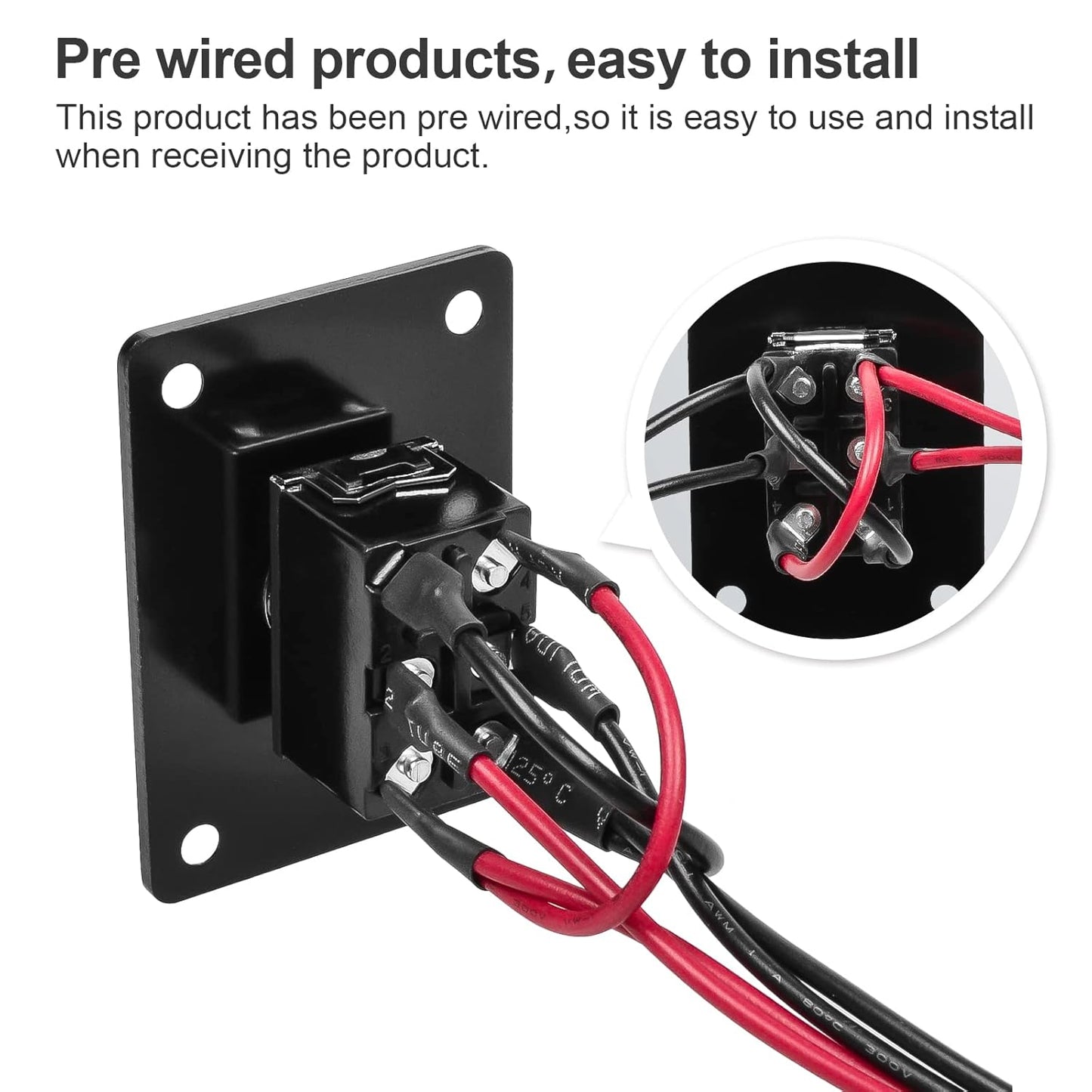 Button Switch Rocker Switch Toggle Switch Self Reset Six Pin Three Position UP/Down Prewired Power Transfer Switch with Mounting Plate,Waterproof Cap.