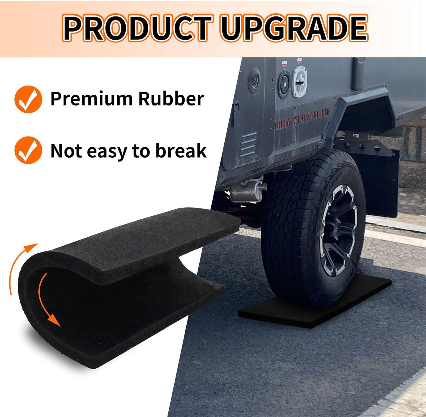 OULEME RV Leveling Block Flex Pads, 8.5” Rubber Jack Pads, Anti-Vibration & Anti-Slip Mats, for Camper Travel Trailer Jacks & Stands & Stabilizers on Uneven Surfaces, 4-Pack