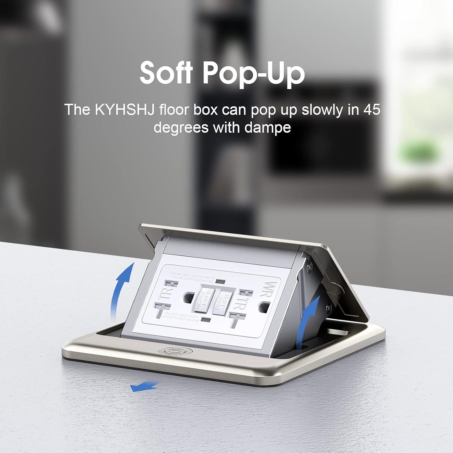 KYHSHJ Pop Up Floor Electrical Outlet with 20 Amp Stainless Steel GFCI Tamper Receptacle Outlet, Corrosive Resistant Hardware，ETL Listed，(Stainless Steel Color)