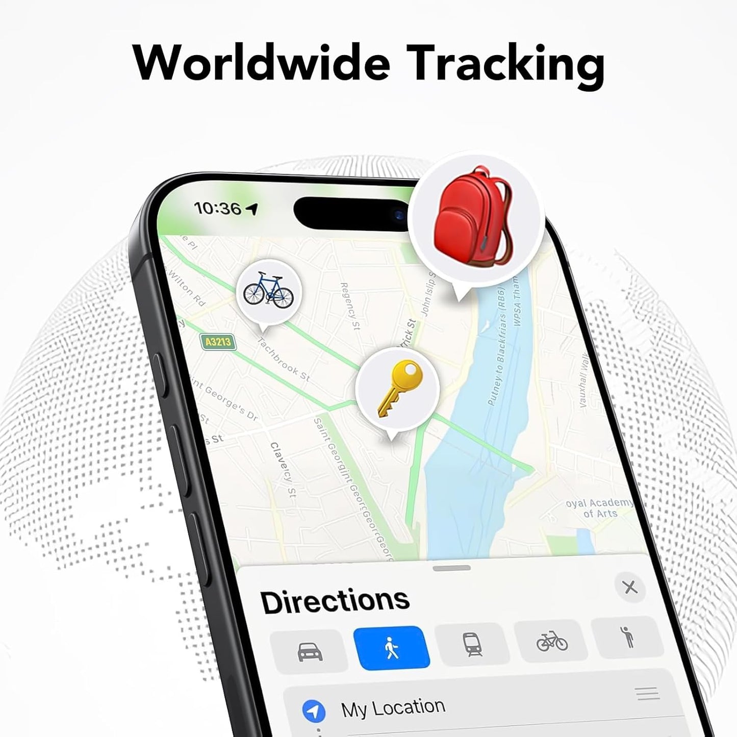 Tracker Tags-4 Pack, Bluetooth Tracker Works with Apple Find My APP (iOS Only), Keys Finder and Item Locator for Luggage, Backpack, Suitcases, Replaceable Battery, IP67 Waterproof Tracking Tag