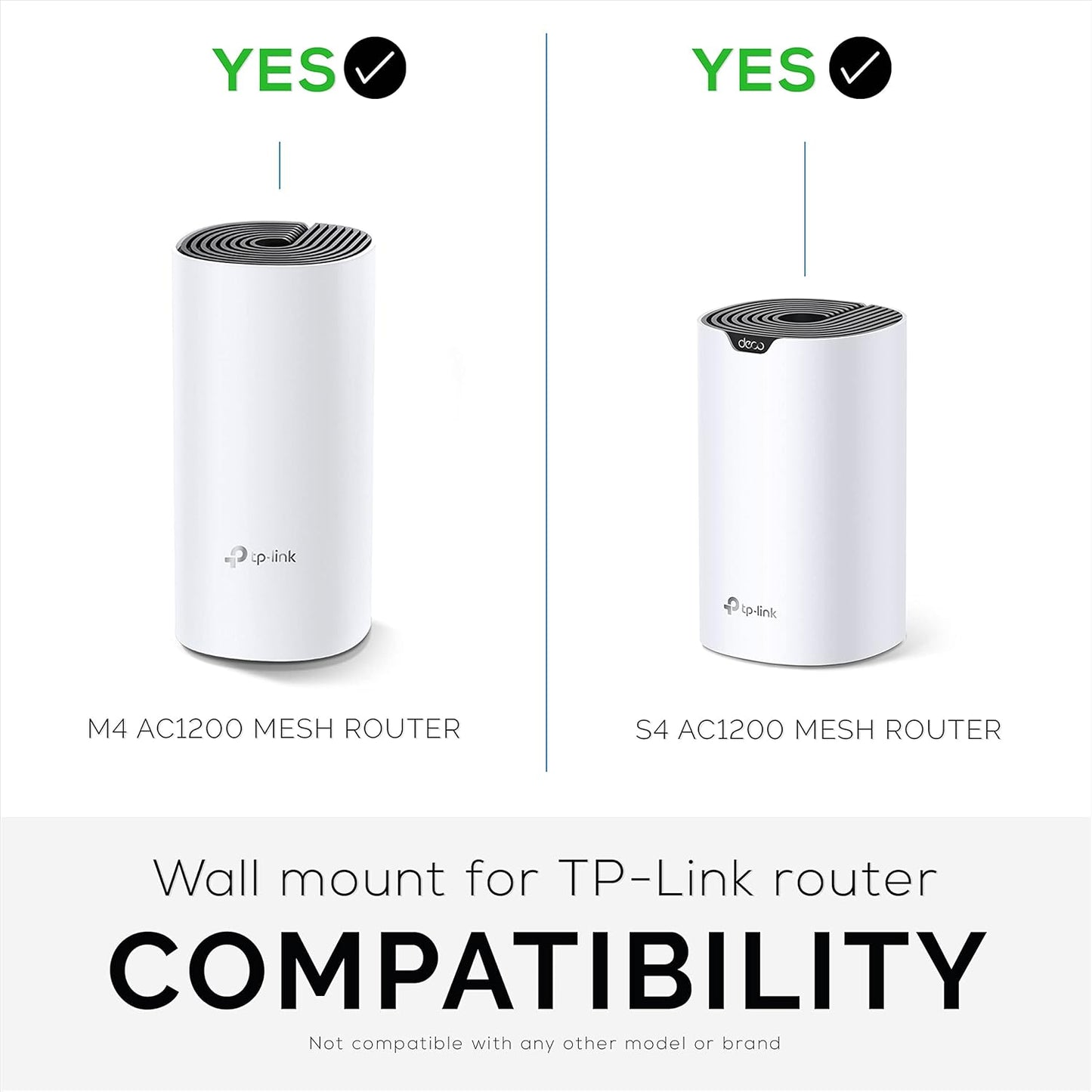 Adhesive Deco M4 & S4 Wall Mount Holder suitible for TP-Link WiFi Mesh, Strong VHB Tape Bracket, No Screws, Drilling & No Tools Needed, Easy to Install, White by Brainwavz (Single)