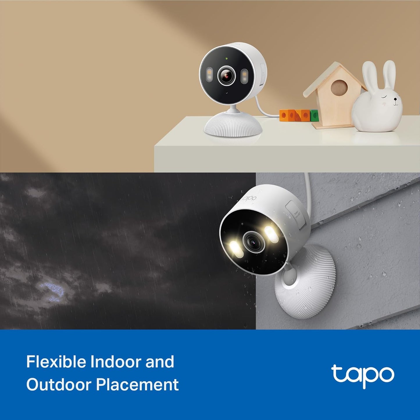 Tapo 2K 3MP Indoor/Outdoor Security Camera - Free Person/Motion/Cry Detection, Color Night Vision, IP65 Weatherproof, SD/Cloud Storage, Works w/Alexa & Google Assistant HybridCam