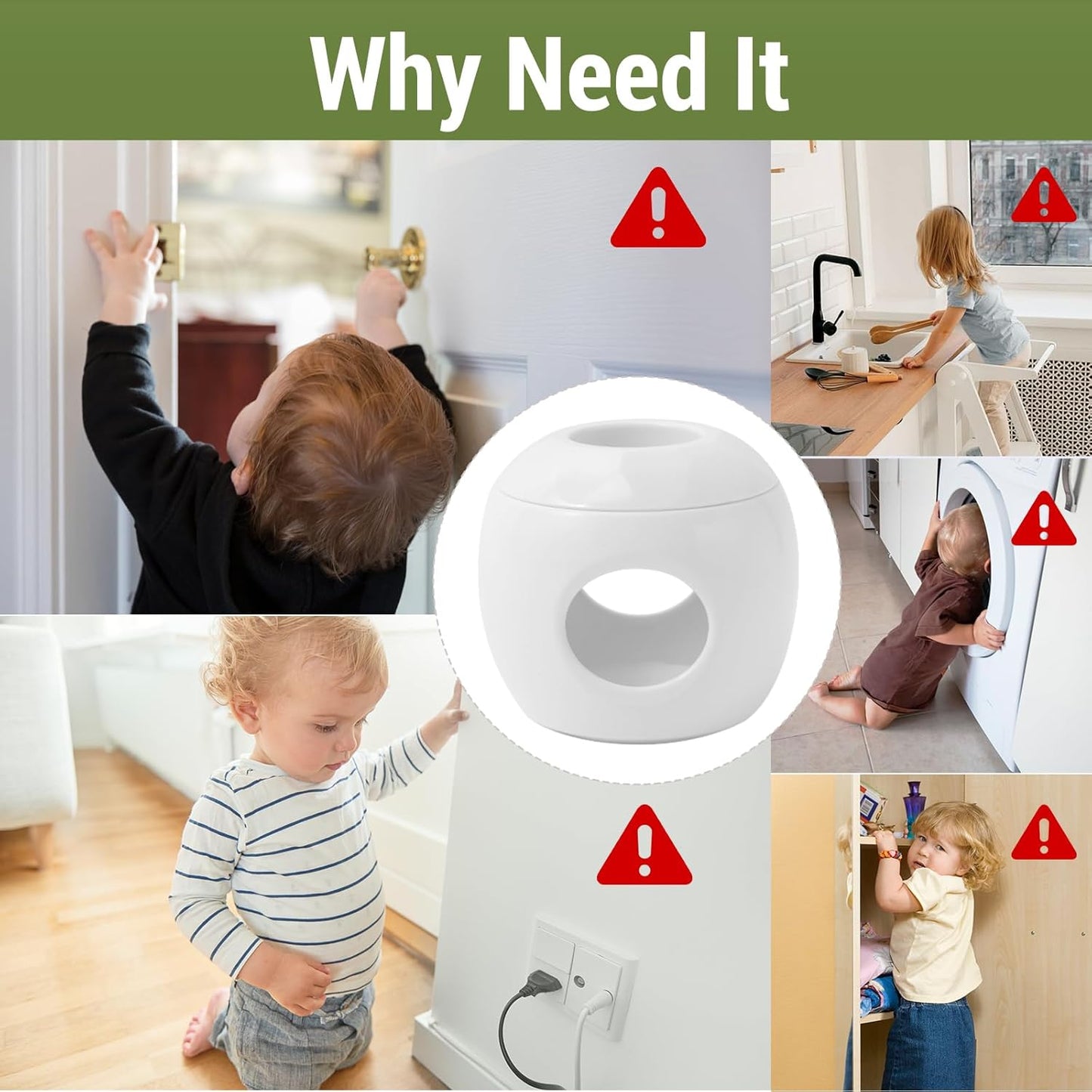 Child Safety Door Knob Covers 6 Pack Reusable Baby Proof Door Knob Locks Baby Proof Door Handle Protector for Kids Universal Fit Easy Grip Lockable Design No Tools Needed
