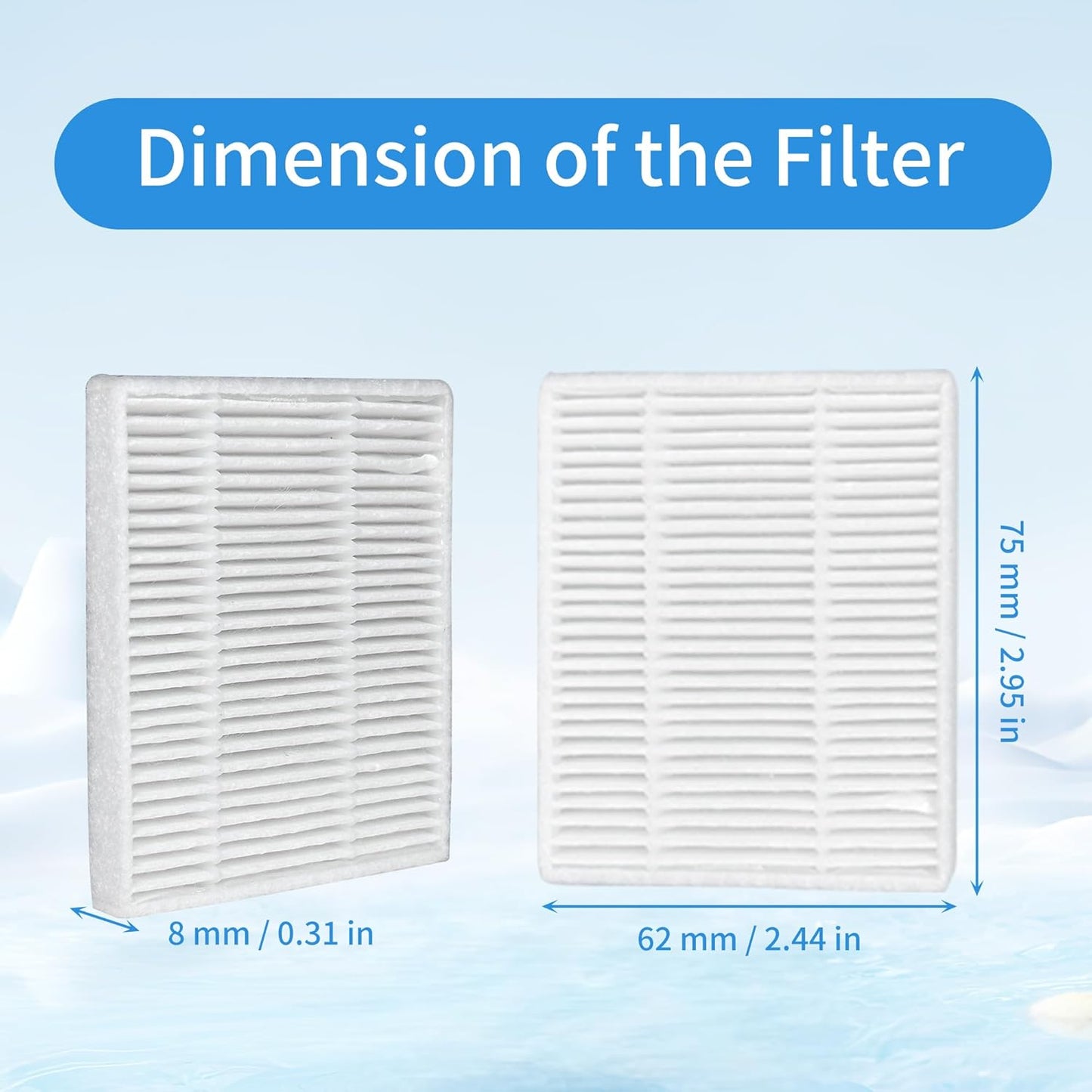 16 Packs HEPA filter Compatible with iRobot Roomba Essential Robot 104 105 Vac/Combo Accessory Y0110 Y0140 Q011 Q0120 Q0520 Vacuum Cleaners