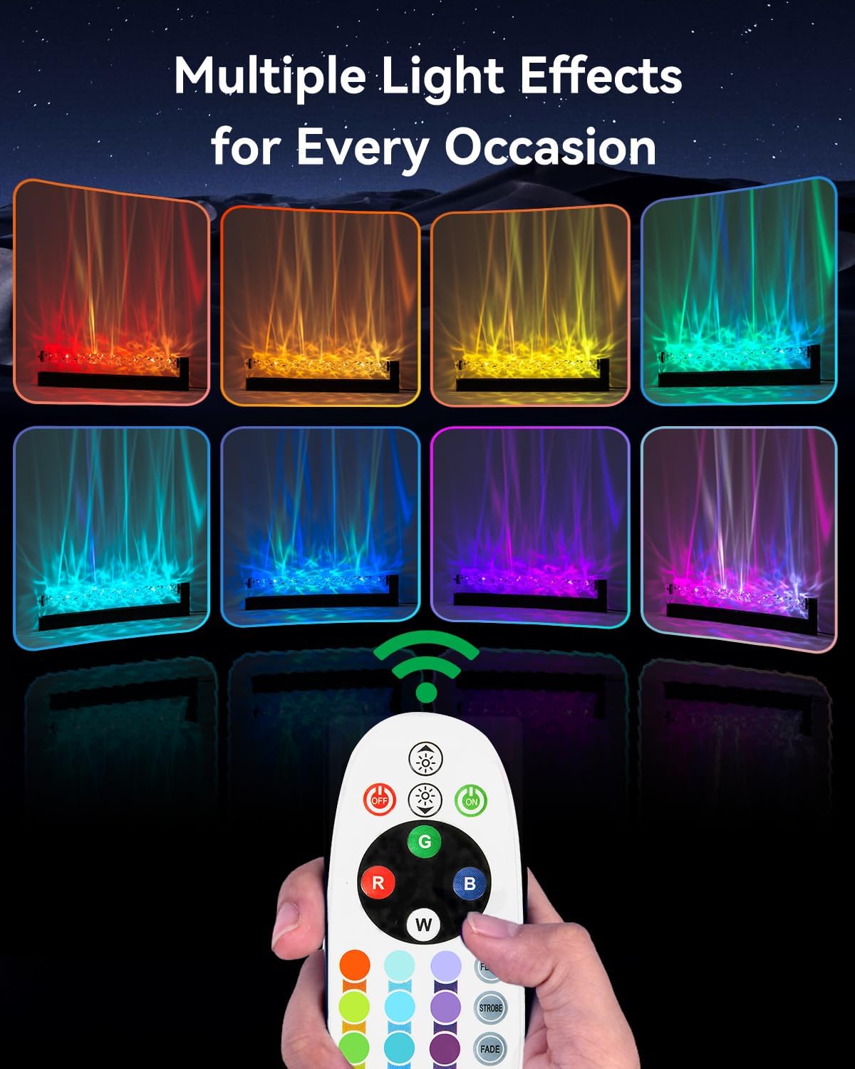 RGB LED Light Bar for Bedroom, Ambient Lighting for Wall, Mood Lighting for Living Room, Gaming Room Decor, Ocean Wave Lamp, Remote Control