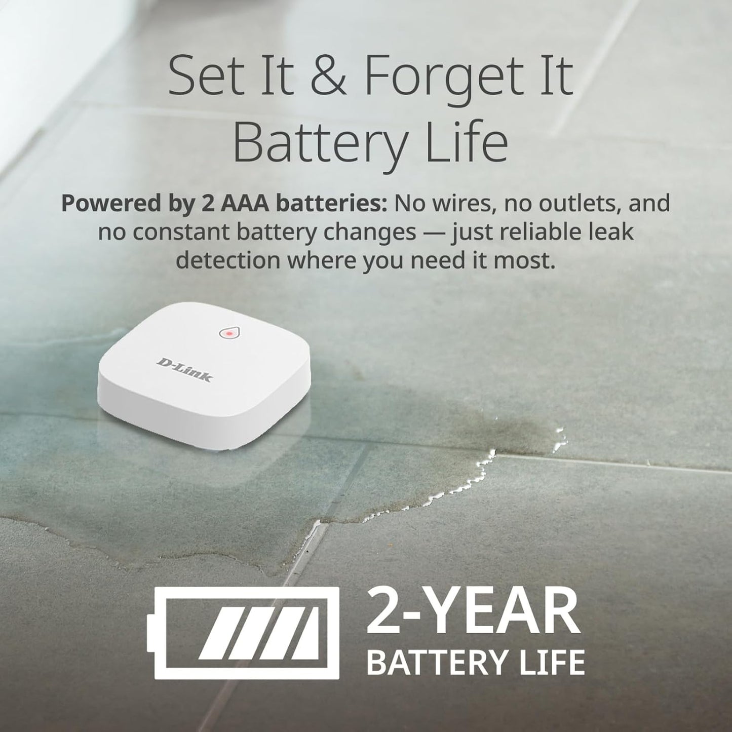 D-Link Add-on Remote Battery-Powered Water Leak Sensing Pod, Long-Range, Compatible Only with SW-A11KT, Single and Multi-Pack (SW-A2)