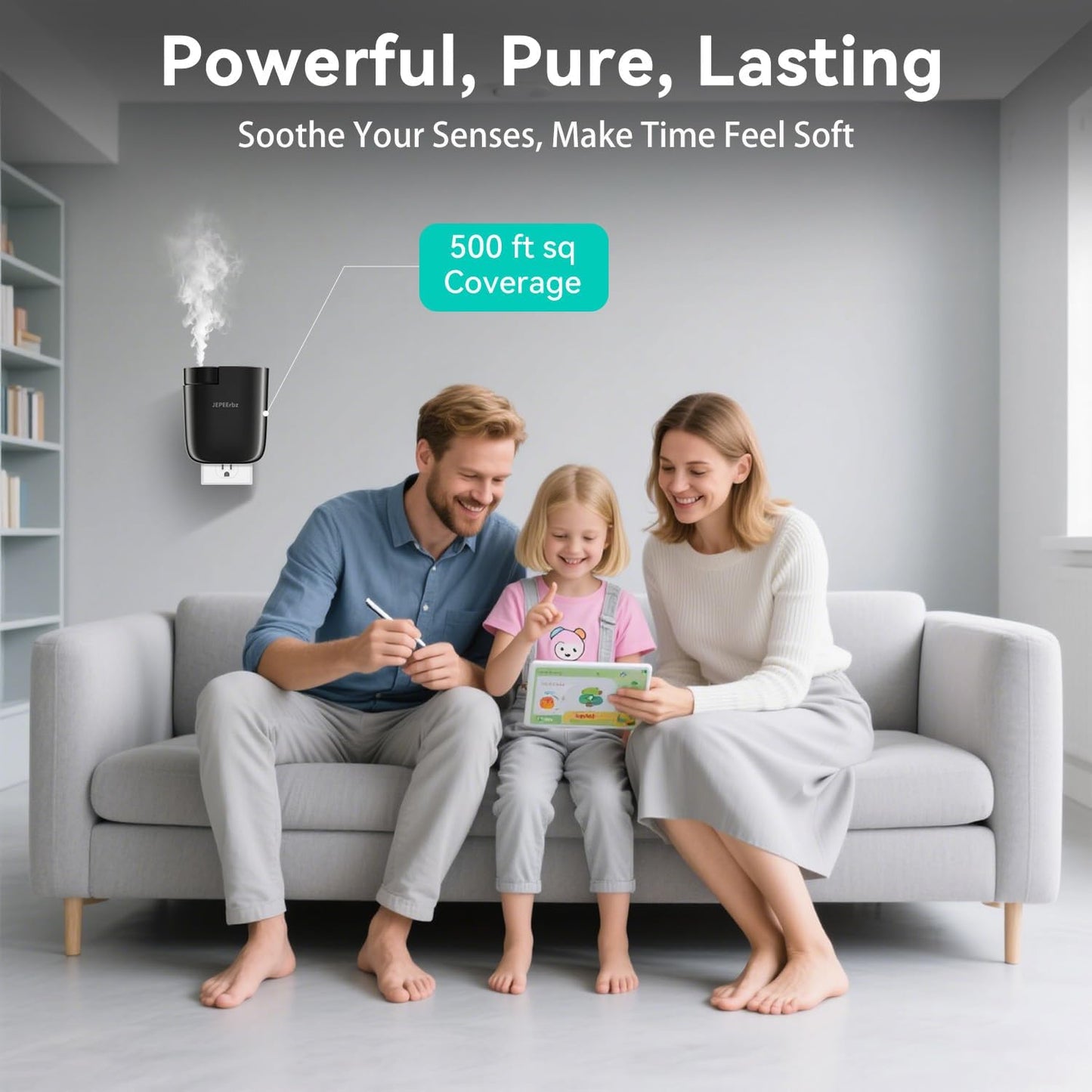 Plug in Diffuser, Waterless Oil Diffuser for Home, Essential Oil Plug in Wall, Smart Bluetooth App Control, Up to 500 Sq.ft Coverage, Black