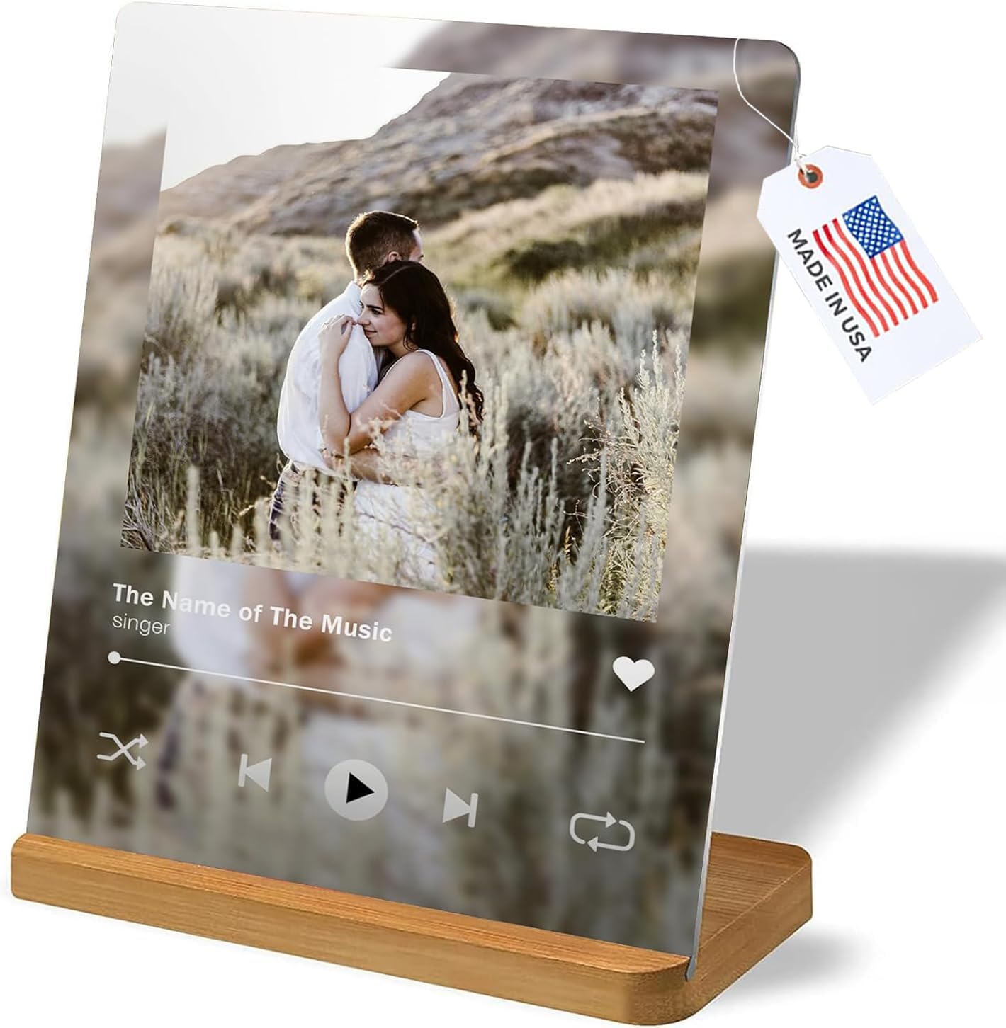 LOUISMIAA Custom Metal Photo Prints,Personalized Picture Gifts,Customized Metal Collage Photo Frame Gift for Family, Lover,Friend,Couple