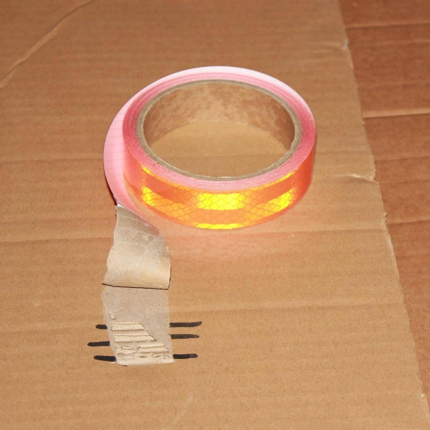 Non Fading Reflective Tape Orange Outdoor Waterproof 1 inch, High Visibility Industrial Marking Tape, Safety Adhesive Stickers (15 feet)