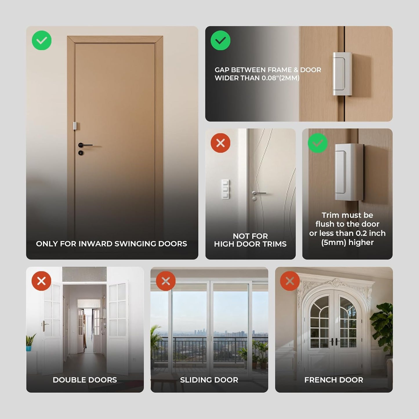 3Pack Home Security Door Reinforcement Lock Childproof, Door Locks for Kids Safety, Door Lock Latch Stopper for Front Door Inside Top of Door, Aluminum Construction Finish