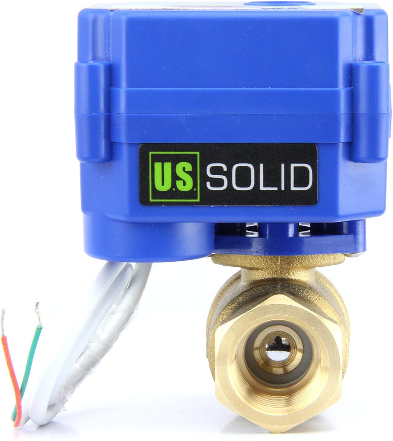 U.S. Solid 1" Motorized Ball Valve 85-265V AC Brass Electrical Ball Valve, 2 Wire Auto Return Setup Normally Closed