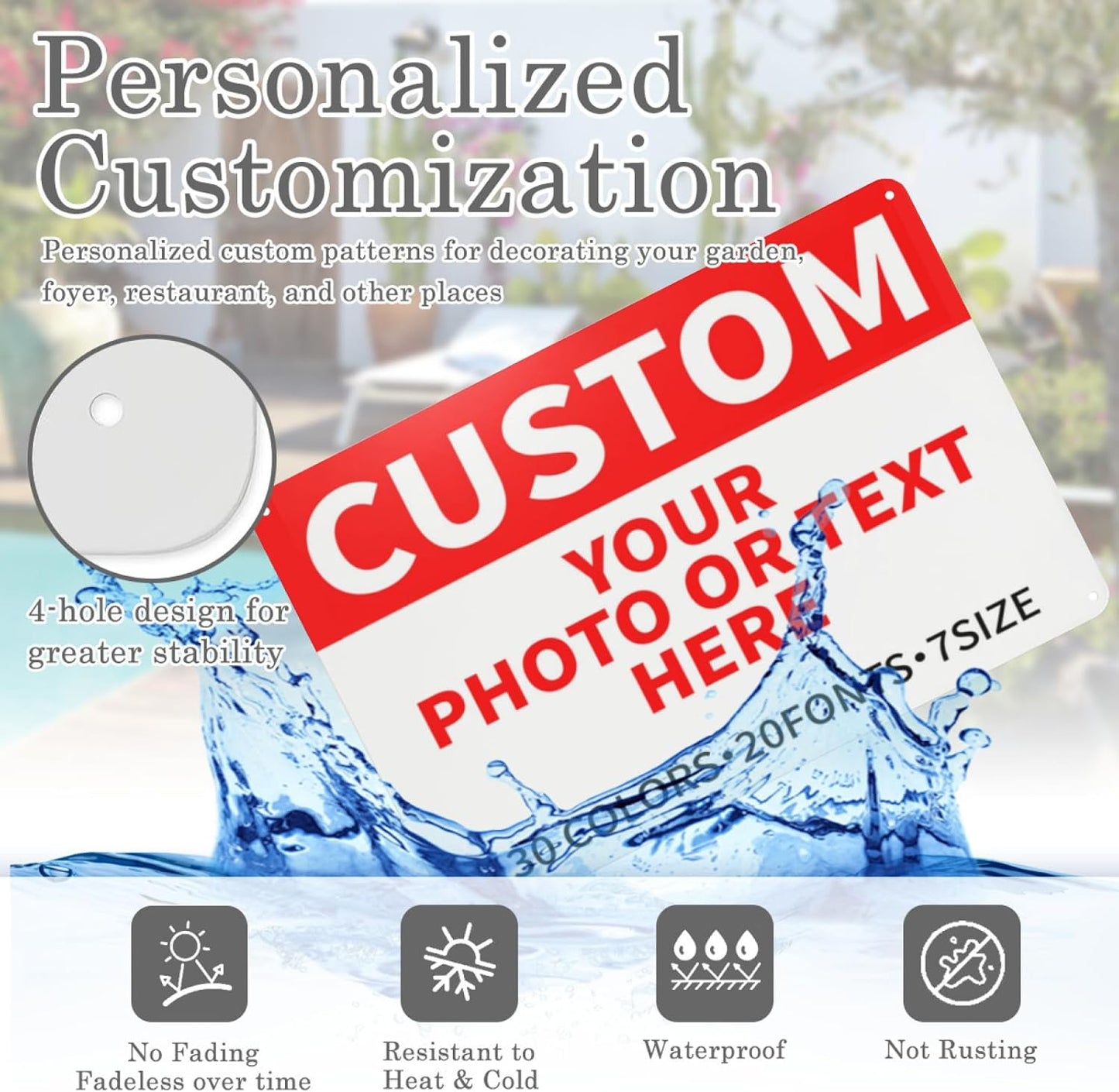 Custom Signs Outdoor Metal Sign Bulk Personalized Signs for Business, Office, Home, Road Signs, Garden Signs, Parking Signs, Decorative Signs, 18''x12''