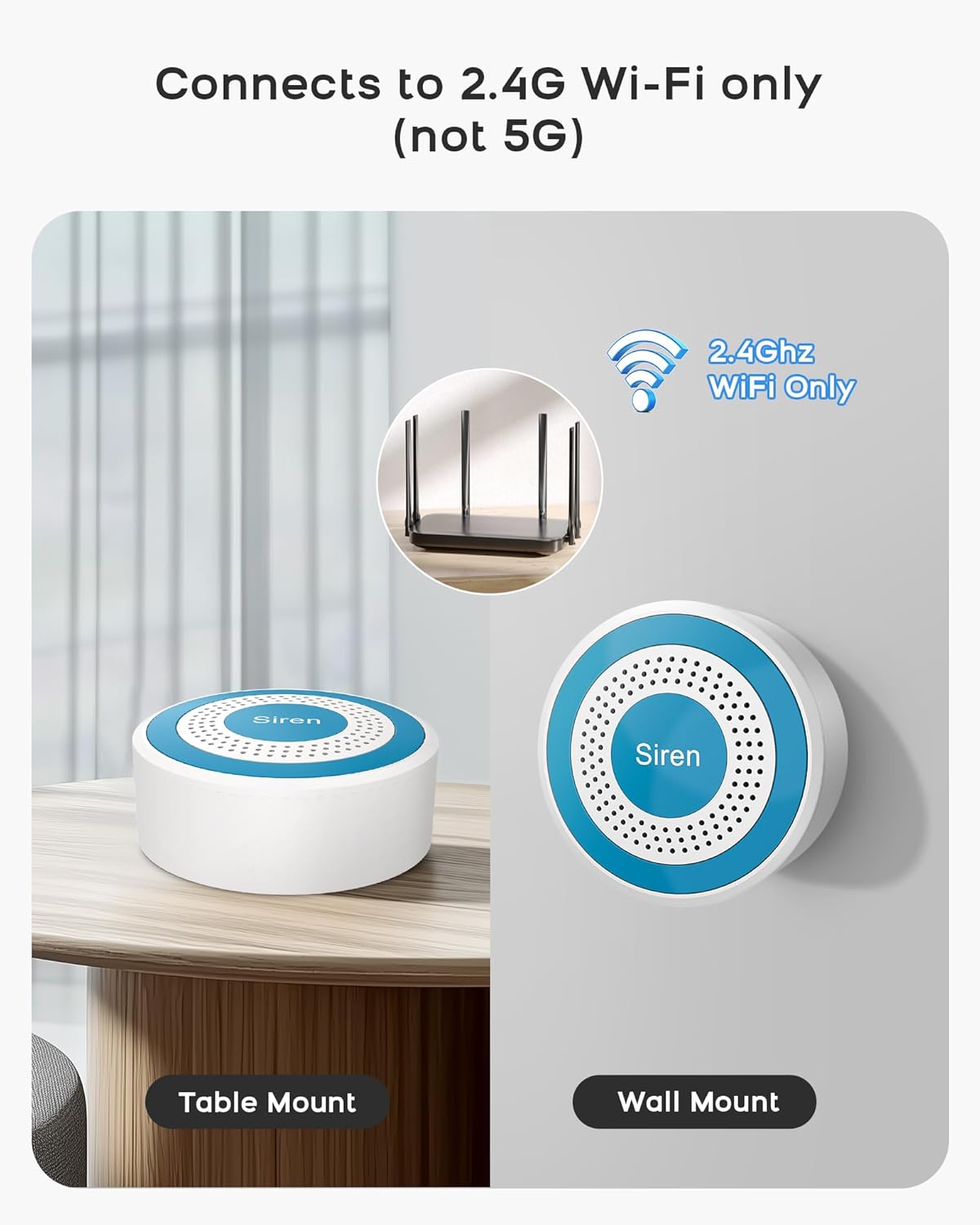 WiFi Door Alarm System, Wireless Alarm System 8 Piece Kit with Phone APP Alert Siren Door Window Sensor Motion Sensor