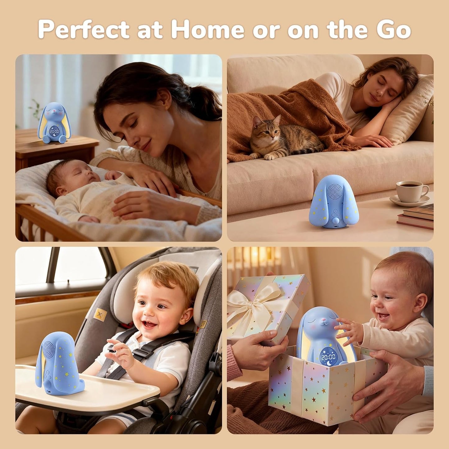 2025 Mom's Choice Awards | White Noise Sound Machine Baby – AI Cry Detection, 100 Soothing Sounds, App Control, Night Light, Sleep Trainer, Sound Machine for Sleep, Newborn Essentials, Alarm Clock