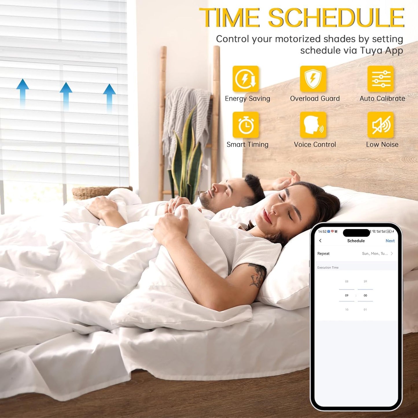 Smart Blinds Motor with Free Zigbee 3.0 Hub & 6-Month Rechargeable Battery, 8.8lb Load for 1.5"/38mm Tubes, 30dB Ultra Quiet, Compatible with Alexa/Google Home & Zebra/Roman/Roller Blinds
