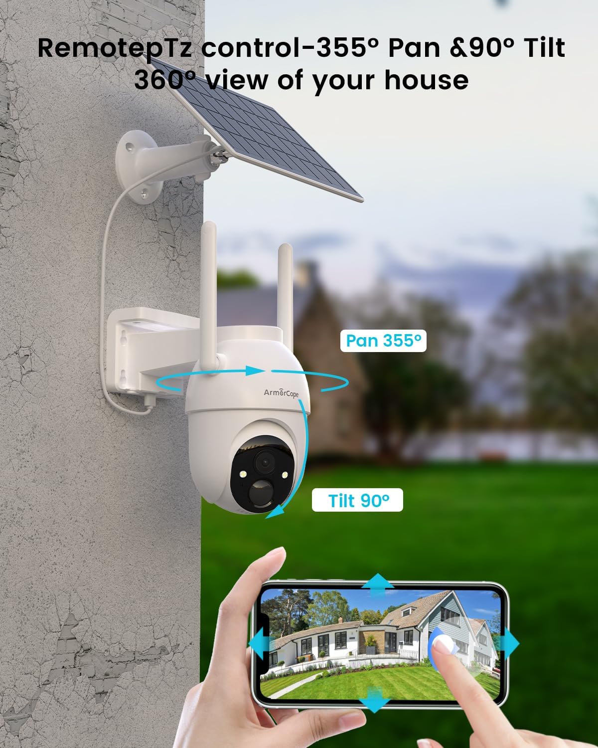 Security Cameras Outdoor Wireless,4 Cam-Kit,No Subscription,360° Pan & Tilt Home Security Cameras System,2K Color Night Vision