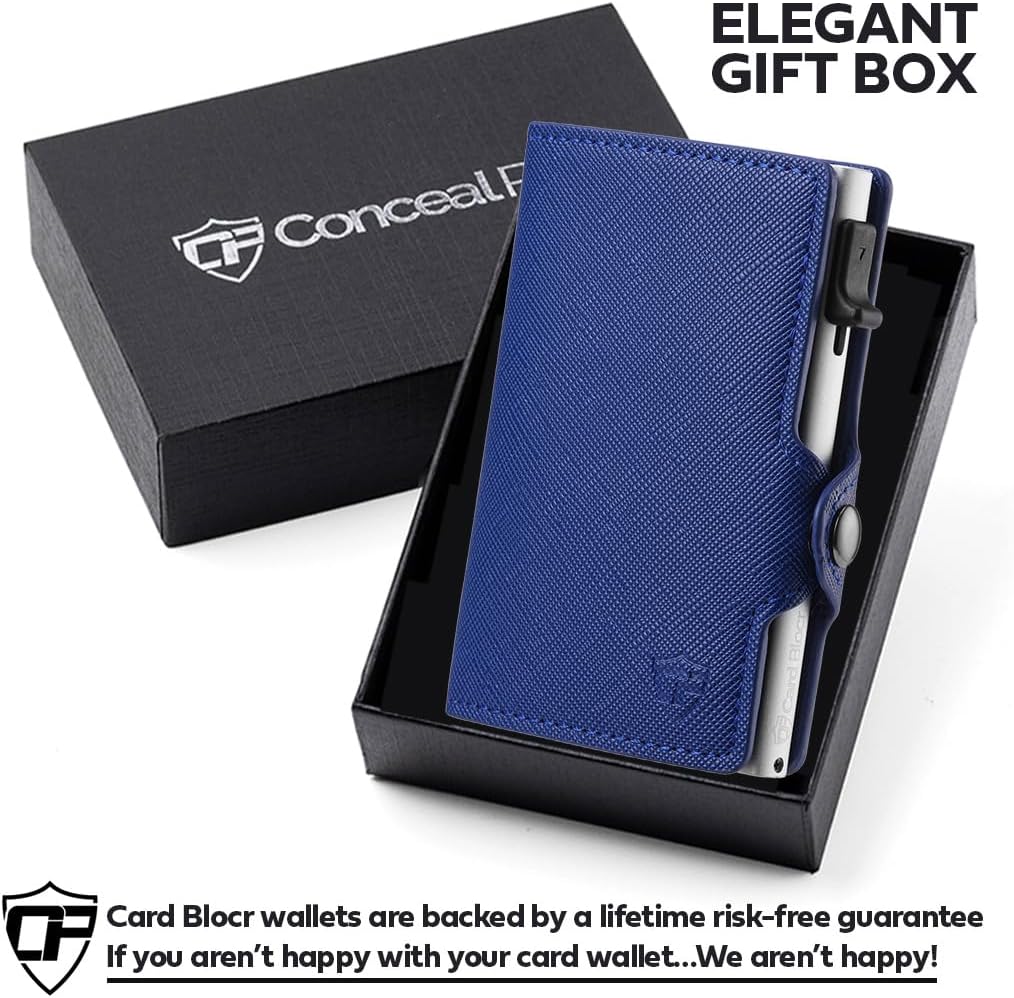 Conceal Plus Small RFID Wallet for Women, Slim Compact RFID Blocking Credit Card Holder Womens Wallet, Smart Pop Up Minimalist Card Case, Holds 4-6 Standard Cards Plus Cash & ID, Compact Travel Wallet