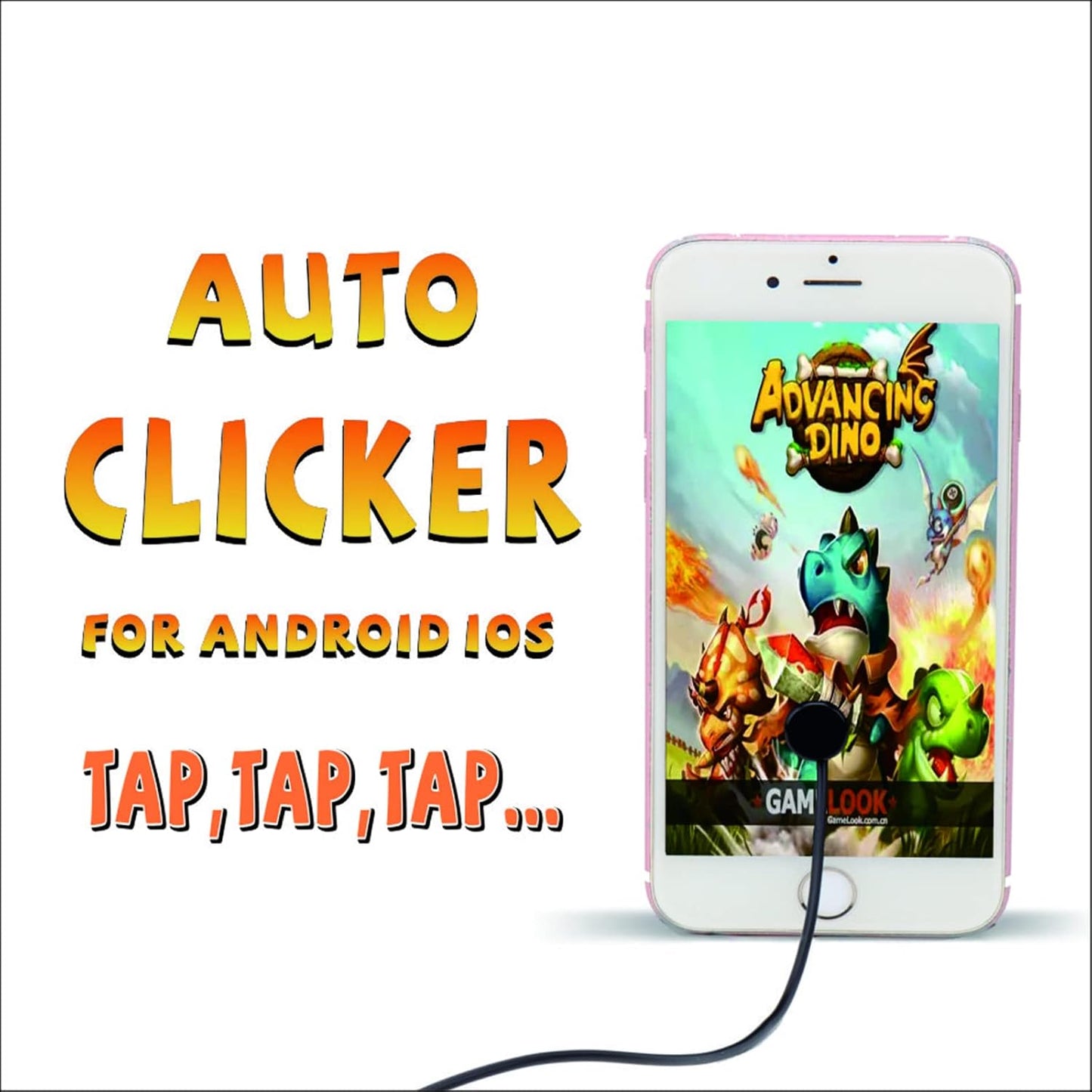 Auto Clicker for iPhone iPad：Screen Device Automatic Tapper for Android IOS，Simulated Finger Continuous Clicking, Adjustable Speed Physical Clicker，Suitable for Gameing Reward