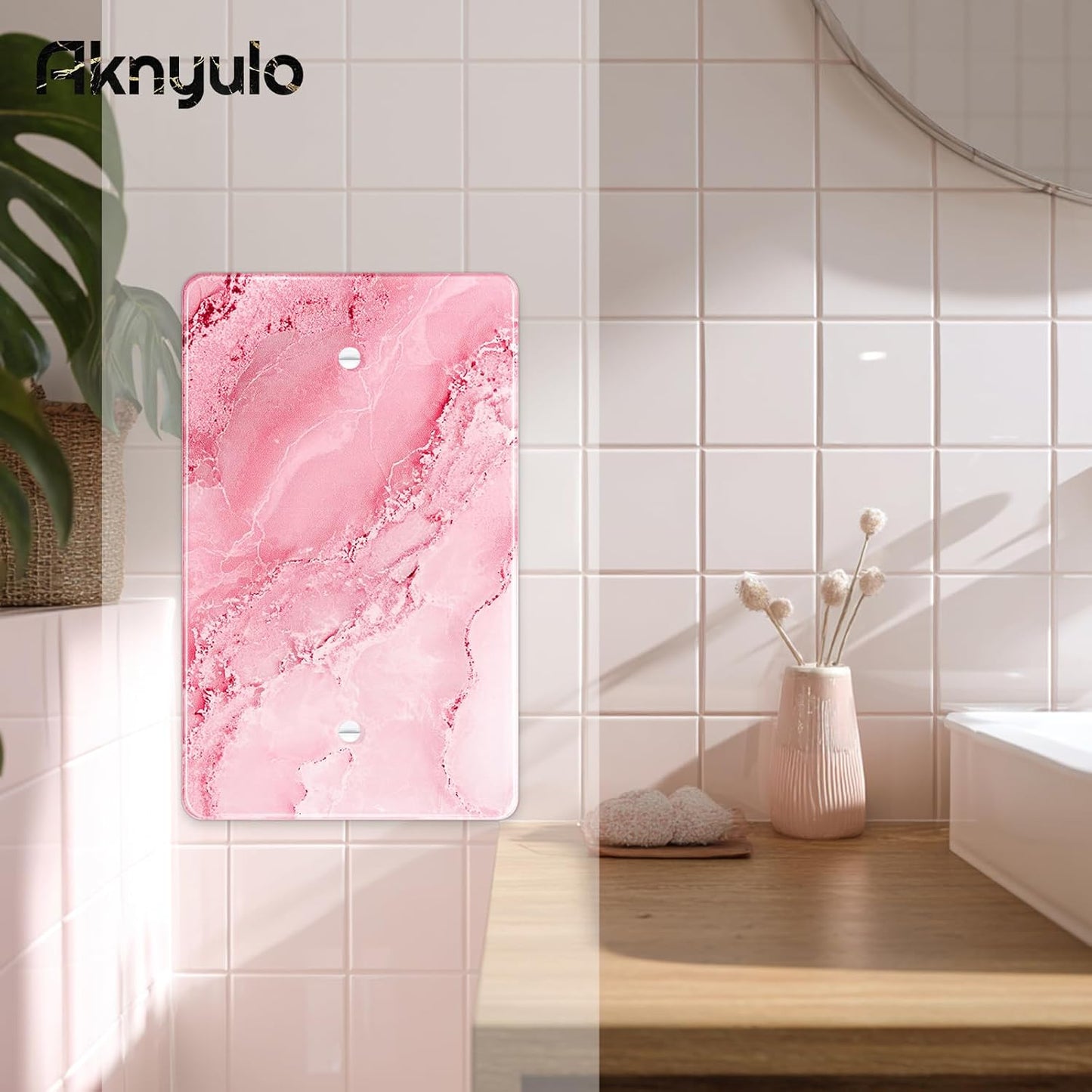 Abstract Pink Marble Design Acrylic Wall Plates Blank Wall Plate Light Switch Cover Plate Blank Wall Plate Decorative Acrylic Light Switch Cover