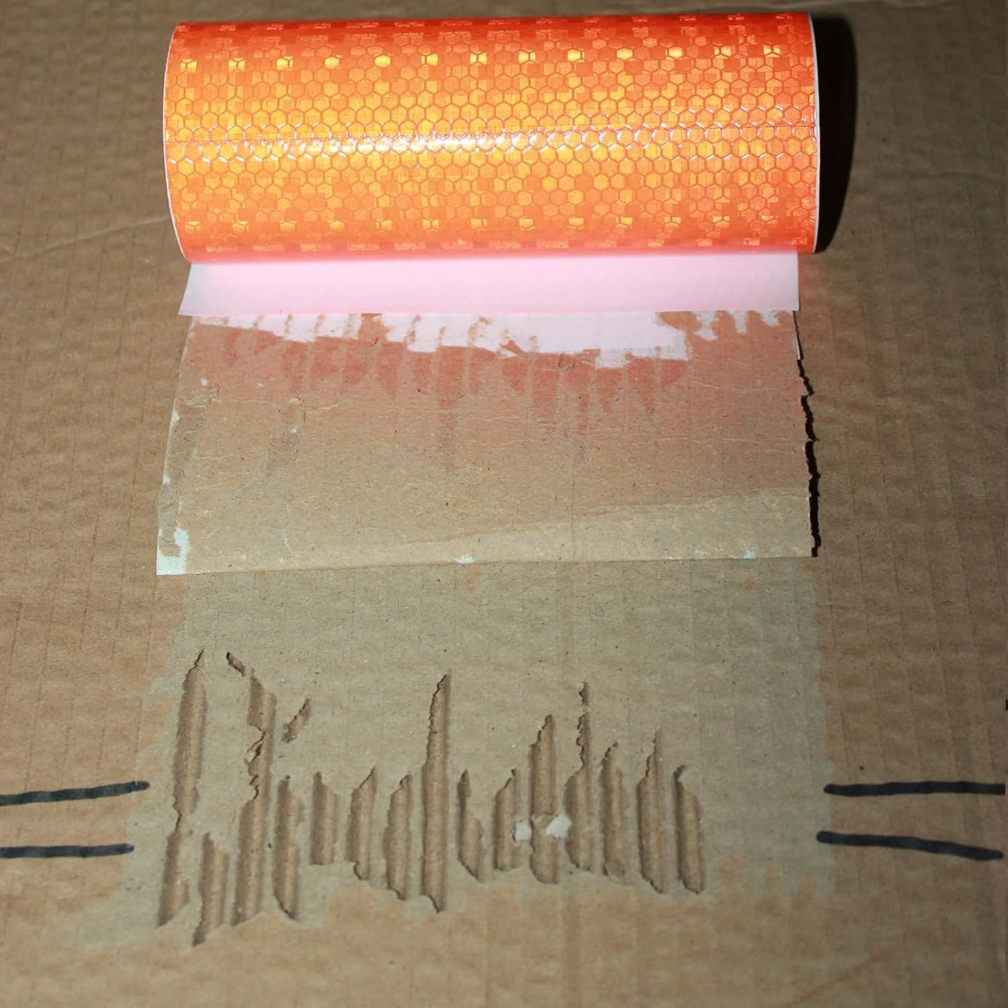 Reflective Tape Orange Outdoor Waterproof 8 inch, High Visibility Industrial Marking Tape, Safety Adhesive Stickers (11 feet)