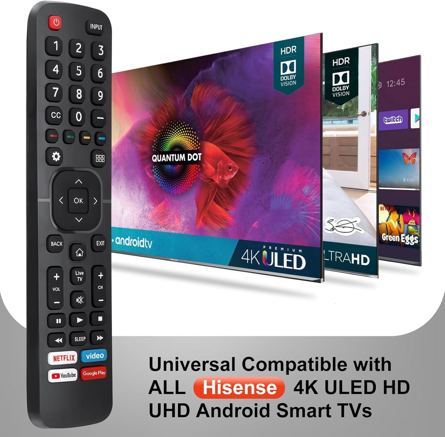 for Hisense-TV-Remote Replacement, Universal Remote Control for All Hisense Smart TVs【Pack of 2】