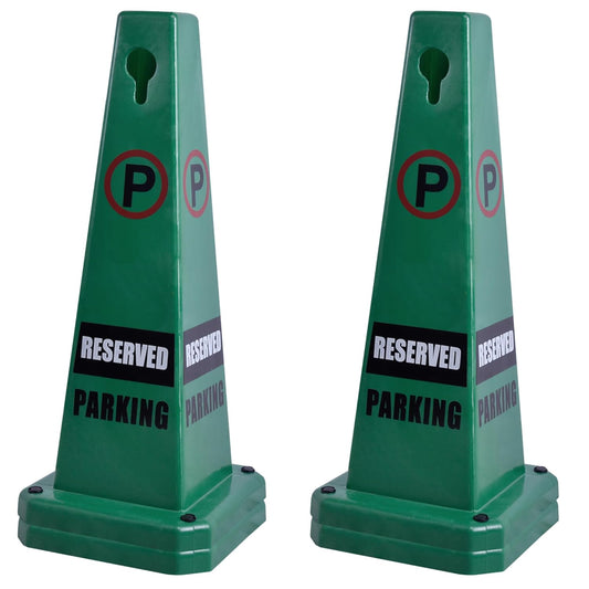 OrangeStar Reserved Parking Cones 4-Pack, 26.5" Large 4-Sided Message Safety Traffic Cones with Heavy Rubber Base for Indoor Outdoor Use, Parking Lot Control, Driveway Barriers