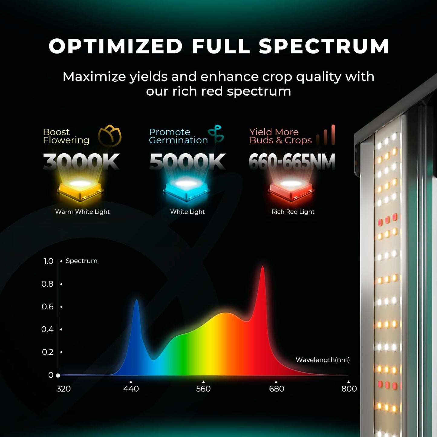 MARS HYDRO FC1000W LED Grow Light, Samsung LM301H EVO, with Smart Control Function, Ideal for Commercial Vertical Farming 4x4ft or 5x5ft Coverage, Full Spectrum Daisy Chain Dimmable Growing Lamps