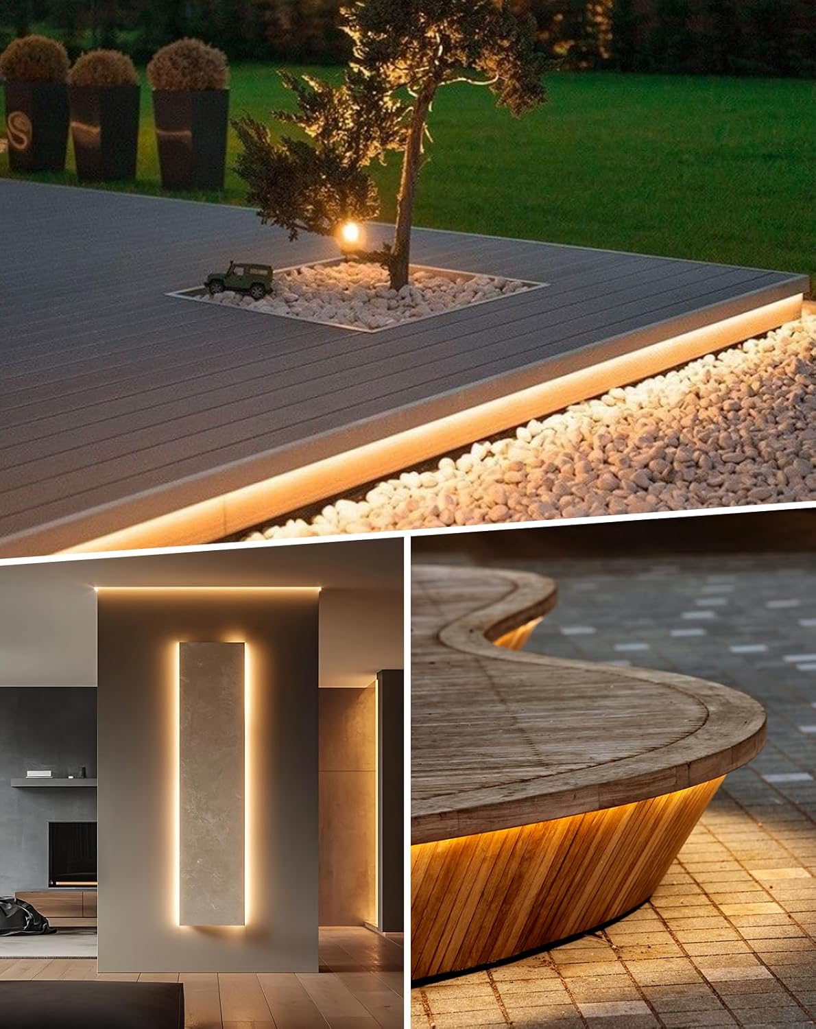 Shine Decor 82FT/25M LED Neon Rope Lights, Warm White AC 110V-120V Neon Strip Lights, 8x16mm Cuttable Waterproof SMD2835 120LEDs/M Indoor Outdoor Light Strips, DIY Ambiance Lighting Decoration