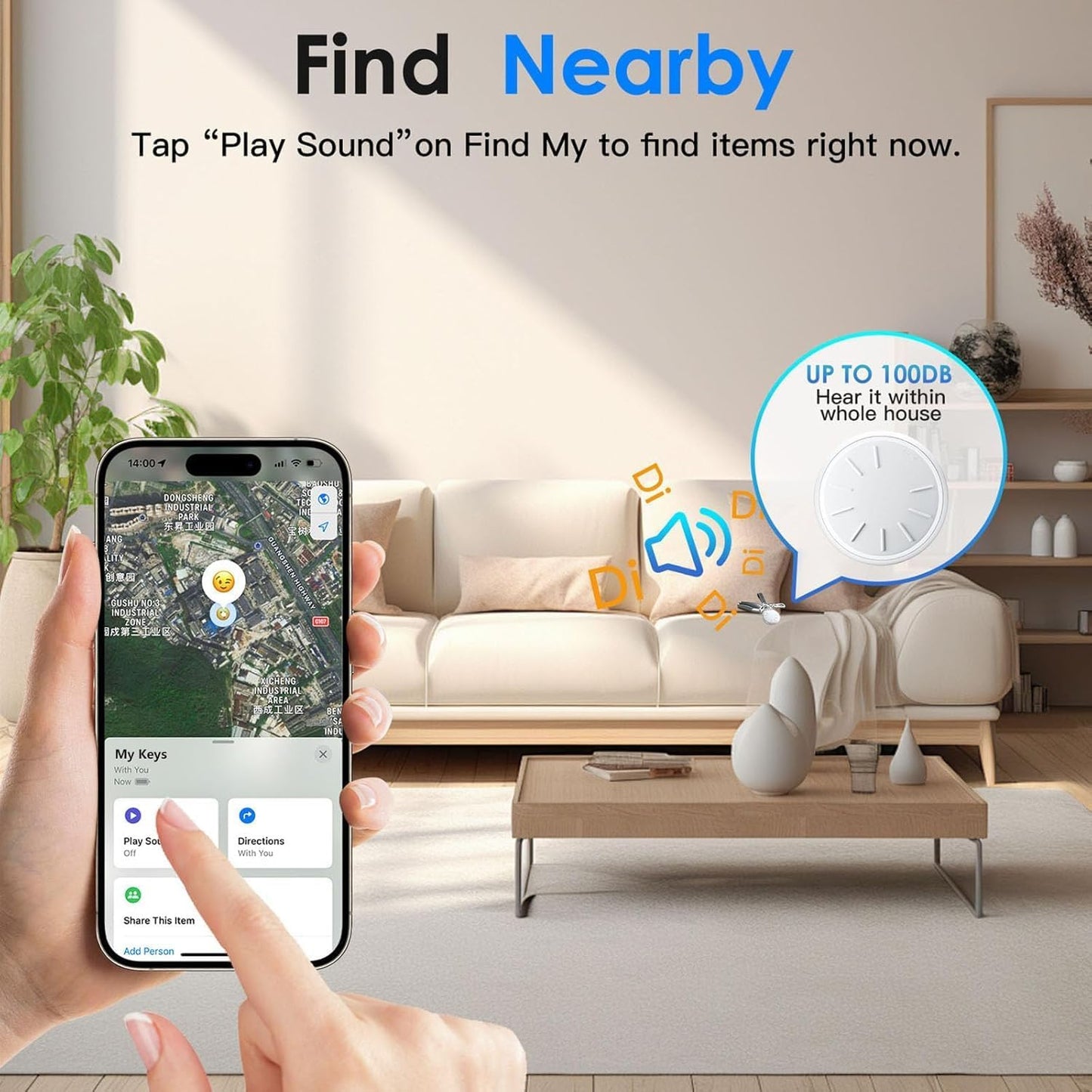 Air Tracker Tags-3 Pack, Item Tracker with Waterproof Case for Your Keys, Wallet etc, Luggage Tracker Works with Find My APP (iOS Only)