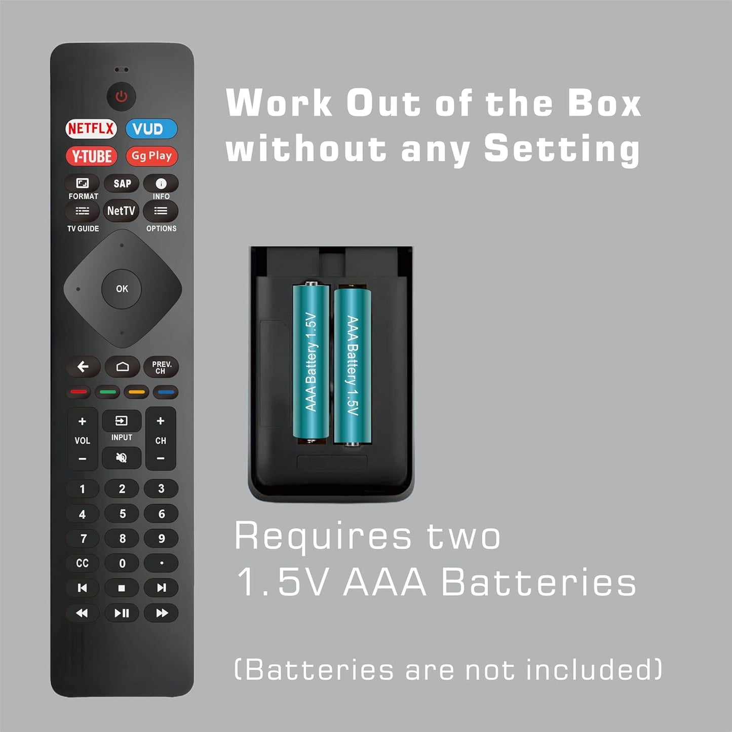 Universal TV Remote Replacement for Philips SmartTV Remote Replacement for Phillips TV Remote Control Replacement for Phillips 4K UHD Android Smart TVs Remote (NH800UP)