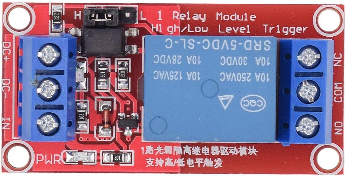 DC 5V Relay Module 1-Channel Relay Switch with Optocoupler Isolation High/Low Level Trigger, Pack of 10
