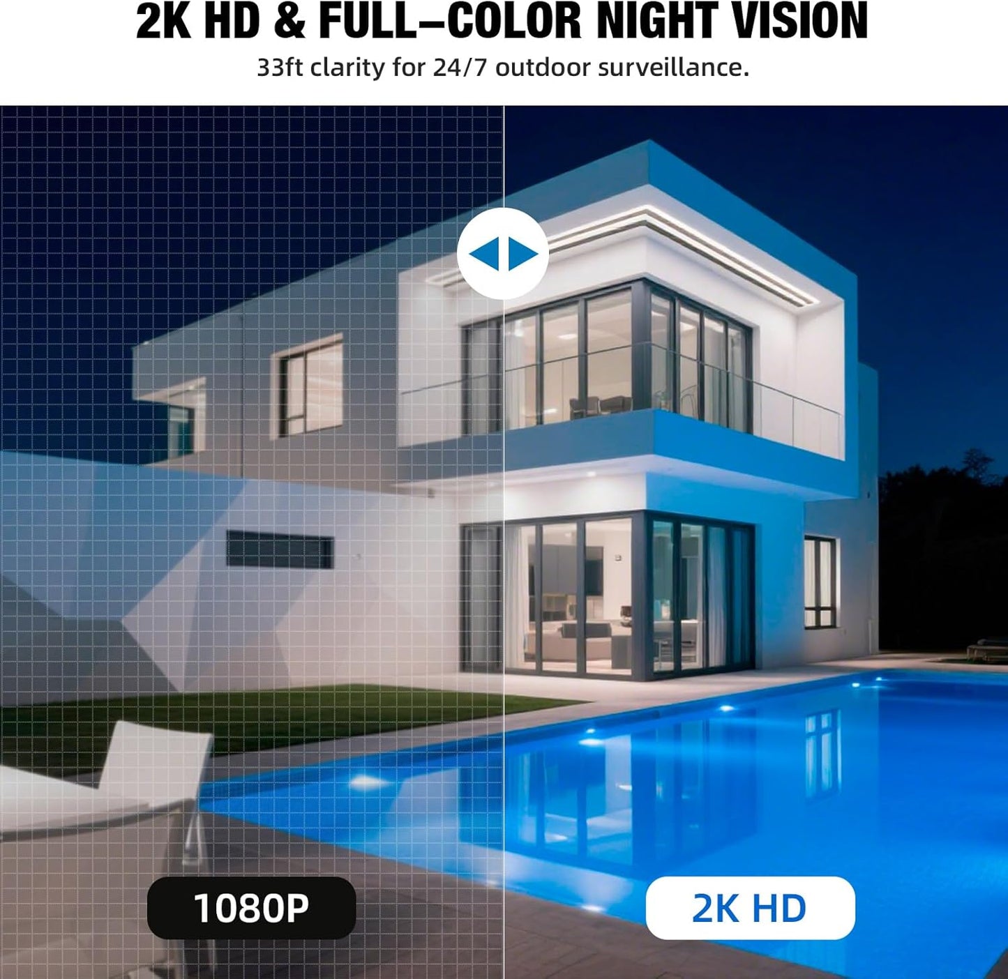 KERUI Light Bulb Camera-2.4GHz WiFi Light Socket Camera Outdoor， 2K Light Bulb Security Camera Wireless Outdoor Motion Detection and Alarm, Two-Way Talk, Color Night Vision