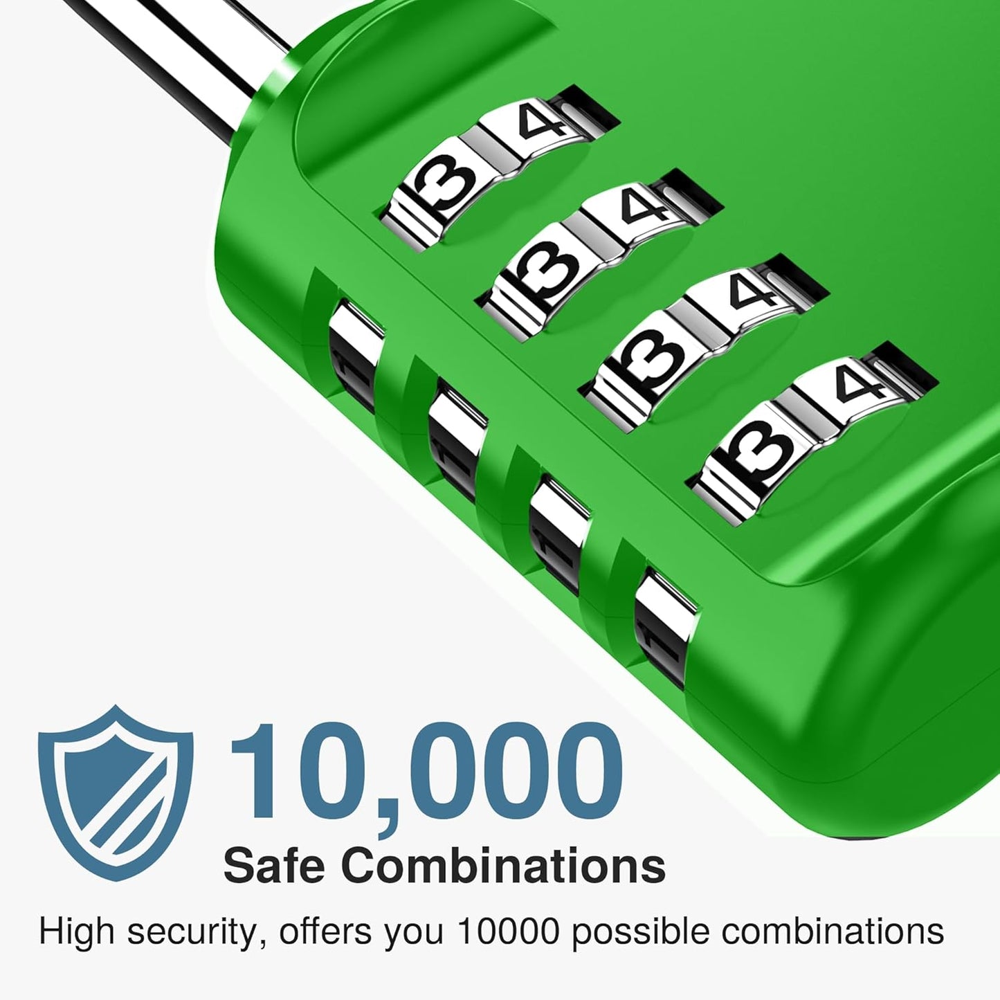 Puroma 4 Pack Combination Lock for Locker 4 Digit Outdoor Waterproof Padlock for School, Gym, Sports, Fence, Toolbox, Gate, Case, Outdoor, Hasp Storage, Cabinets (Green)