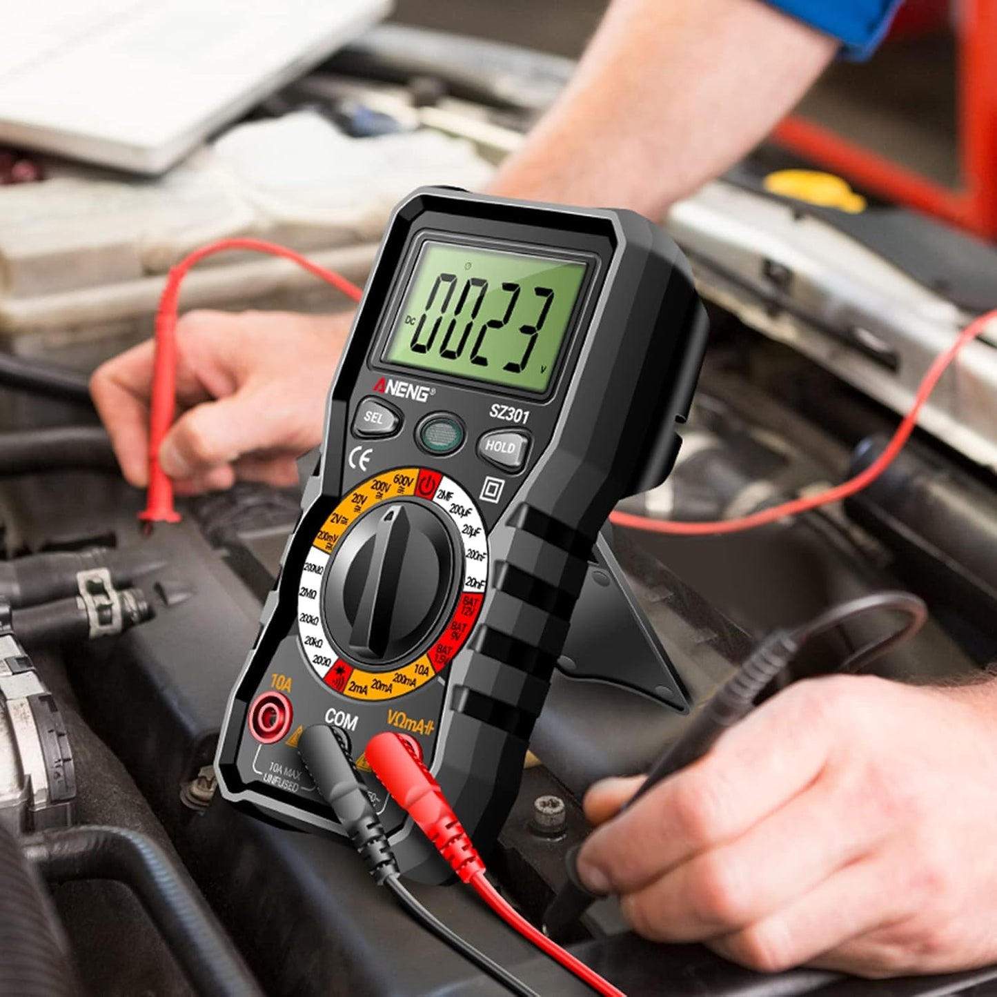 ANENG Digital Multimeter with Case,DC AC Voltmeter,Ohm Volt Amp Meter,Measures Voltage,Current,Resistance,Continuity,Diodes,Electric Tools for Househould Outlet,Automotive Battery Test