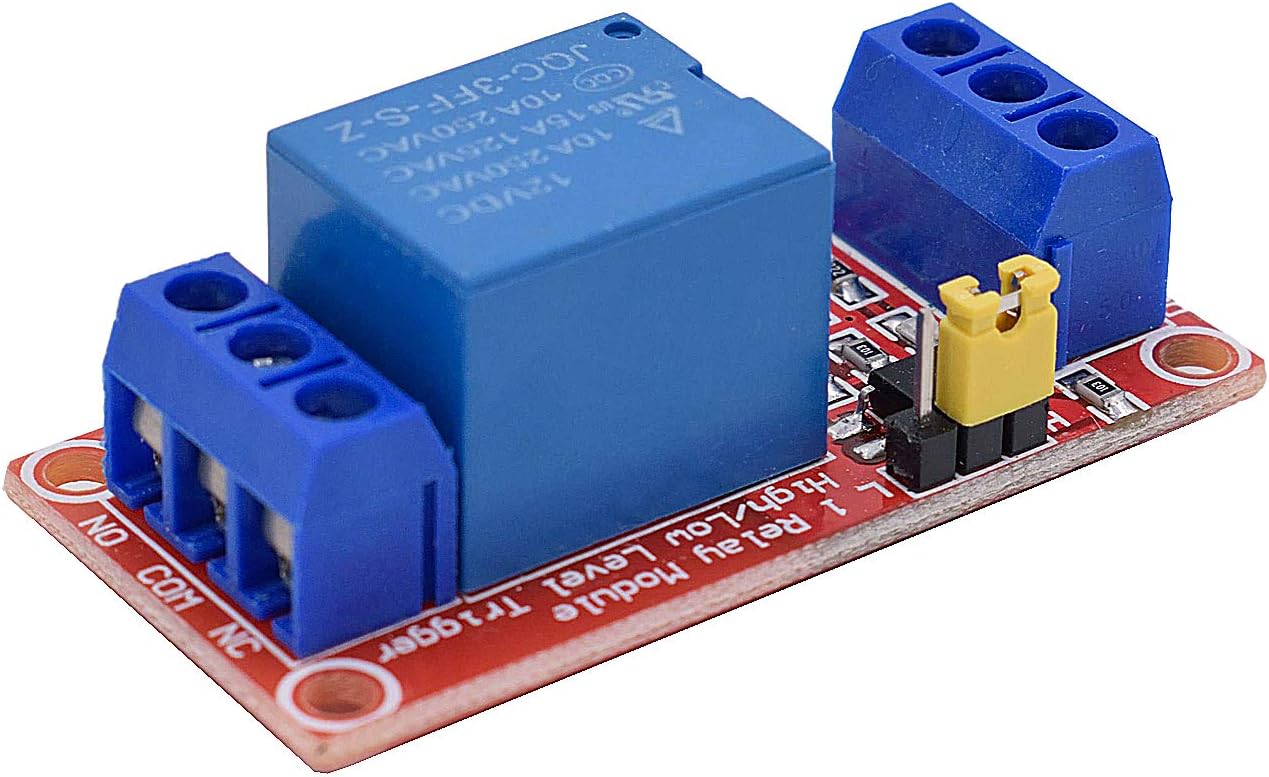 DC 12V Relay Module 1-Channel Relay Switch with Optocoupler Isolation High/Low Level Trigger, Pack of 10