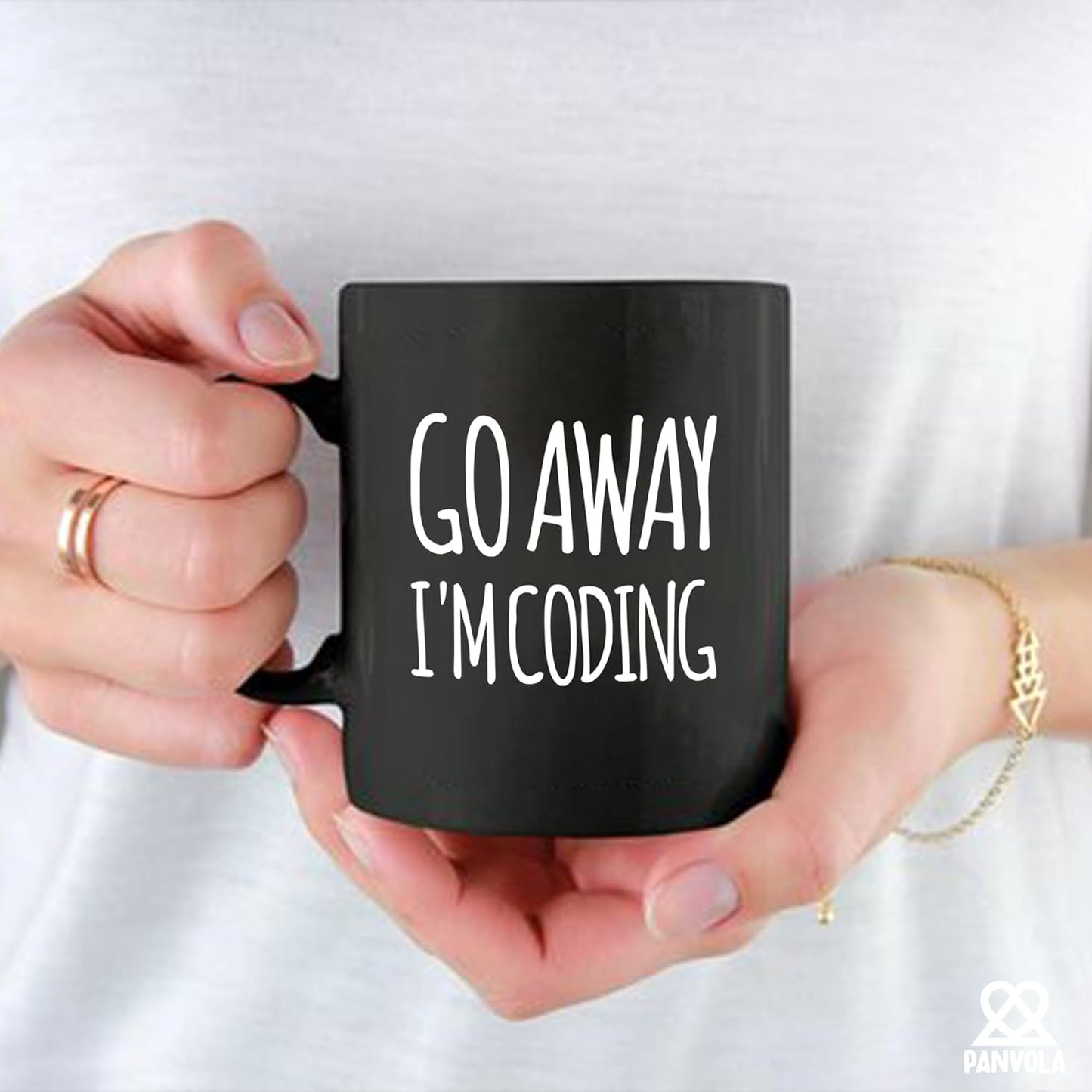 Go Away I'm Coding Coder Computer Programming Programmer Student Graduation Birthday Valentines Christmas Drinkware Novelty Coffee Ceramic Mug 11 oz Black
