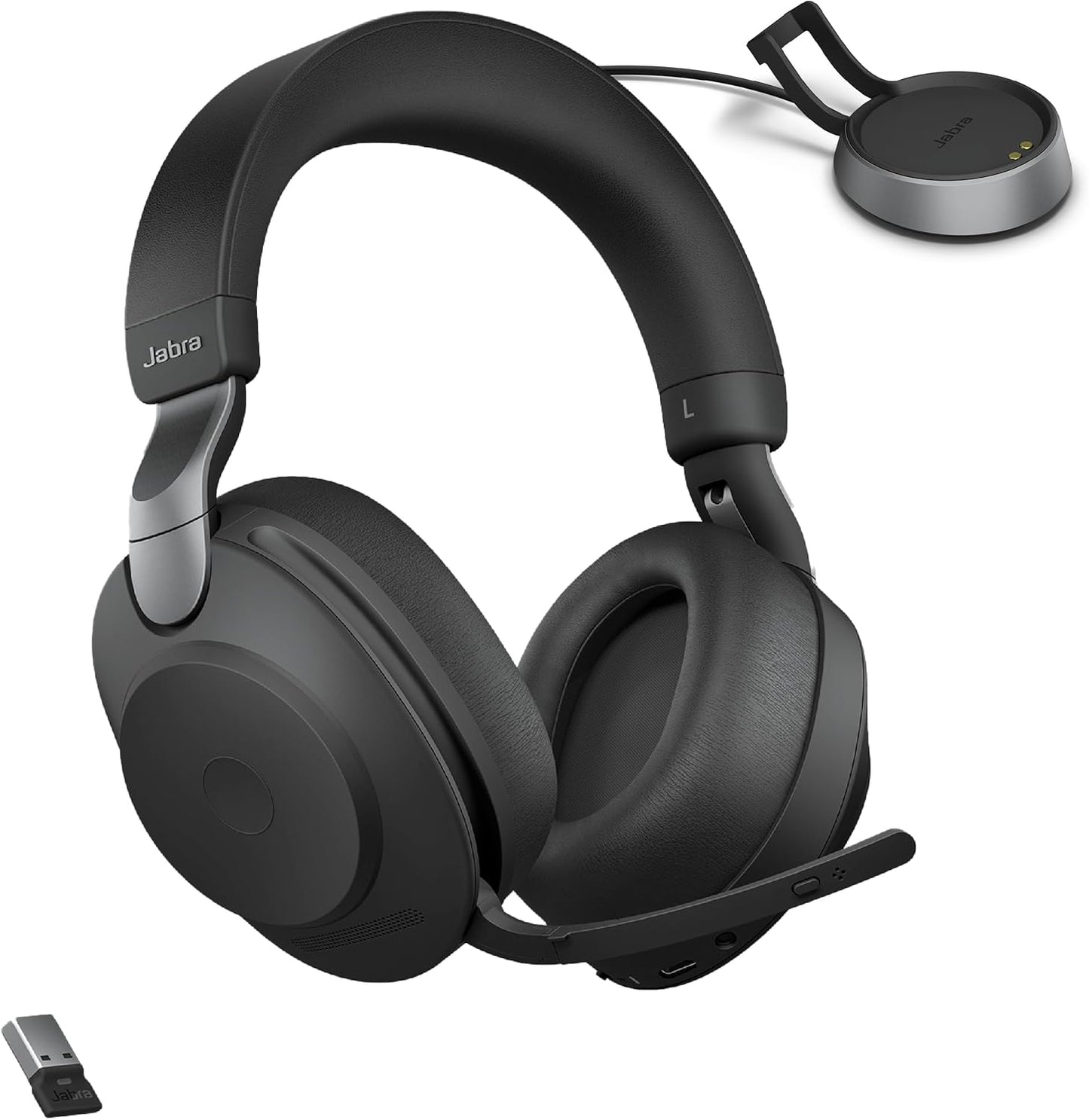 Jabra EVOLVE2 85, LINK380A UC Stereo Stand Black