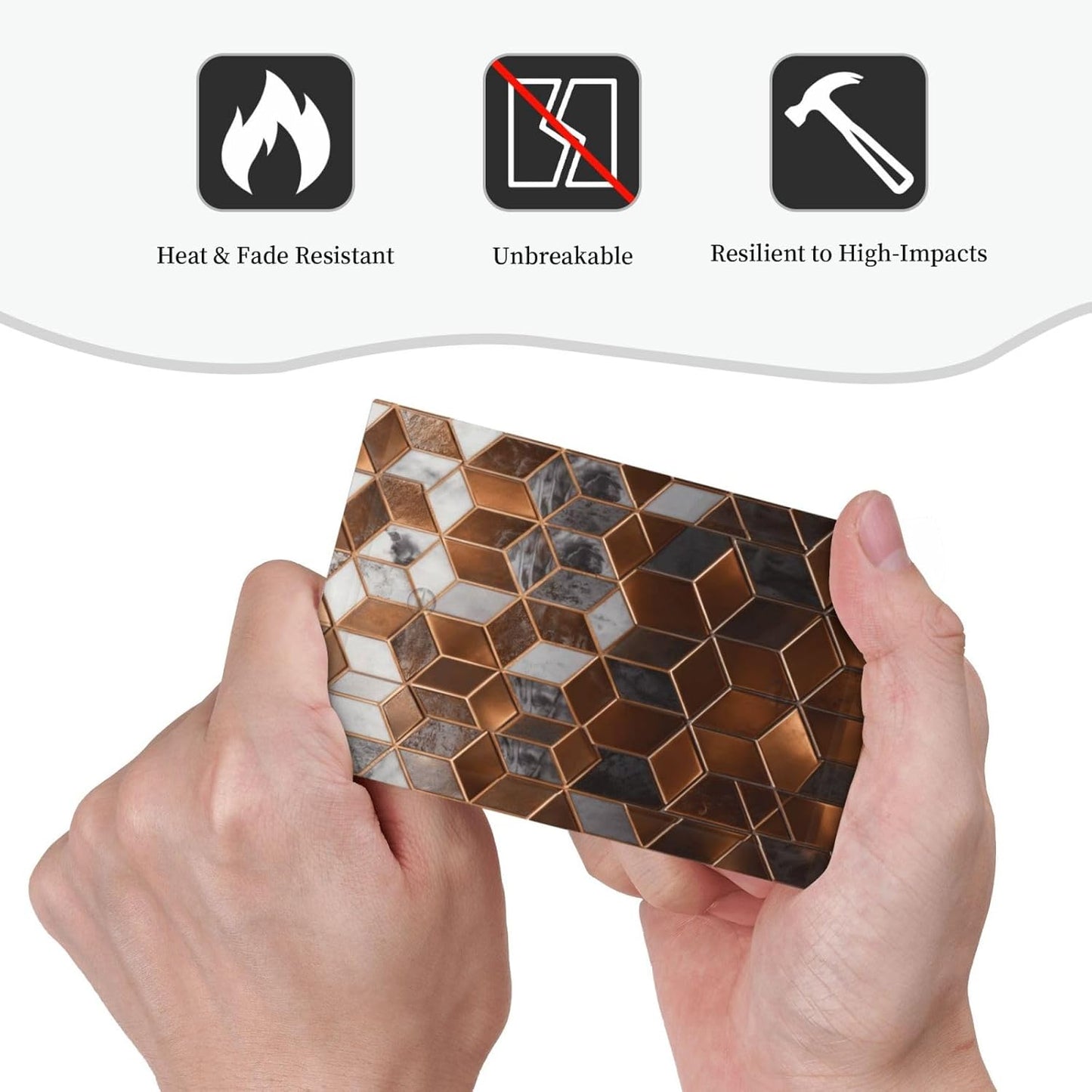 Brown Abstract Luxury Modern Geometric Cubic Marble No Device Single Blank Decorative Light Switch Covers Electrical Faceplate Switch Plates for Bathroom Kitchen Home