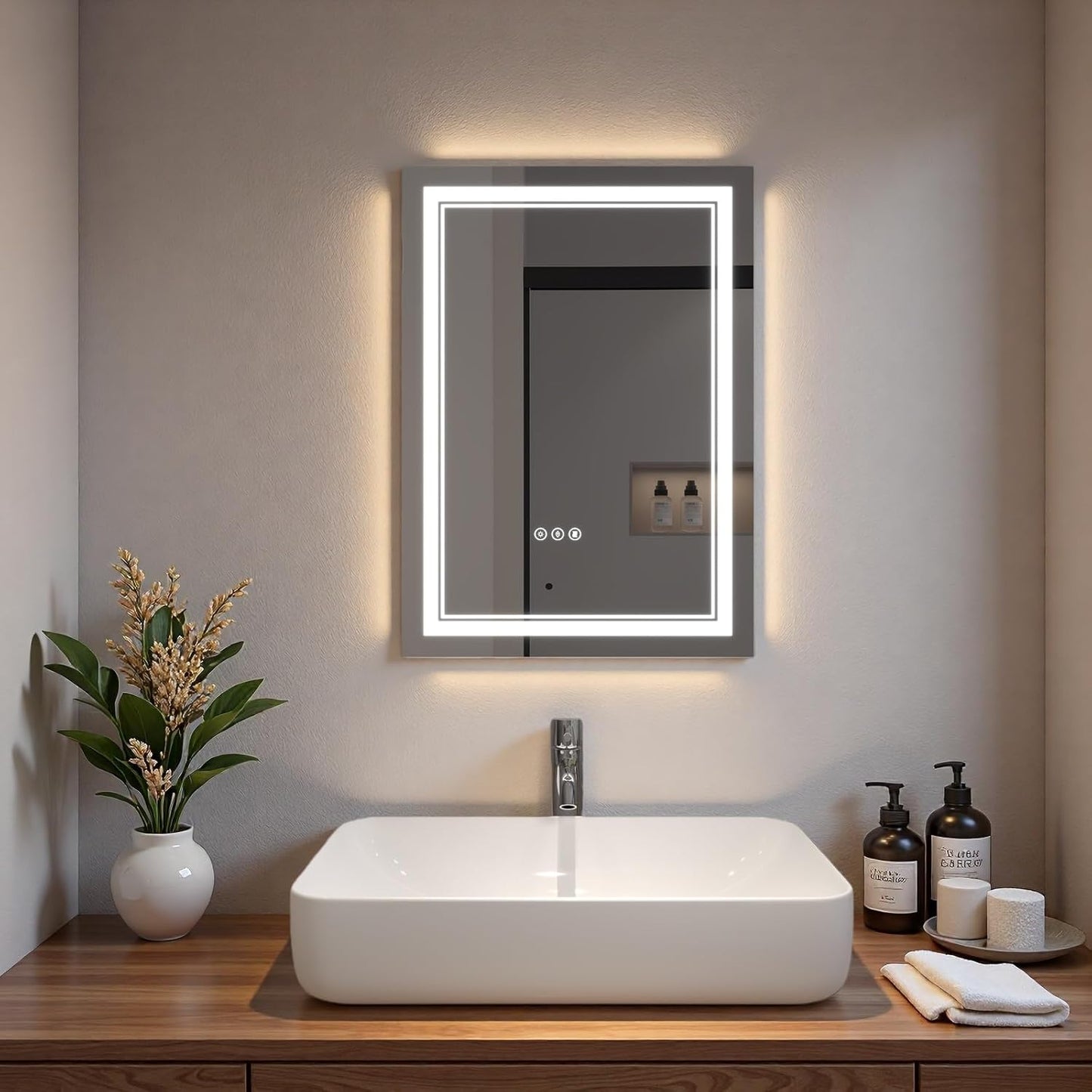 LED Bathroom Mirror with Lights, Wall Mirrors