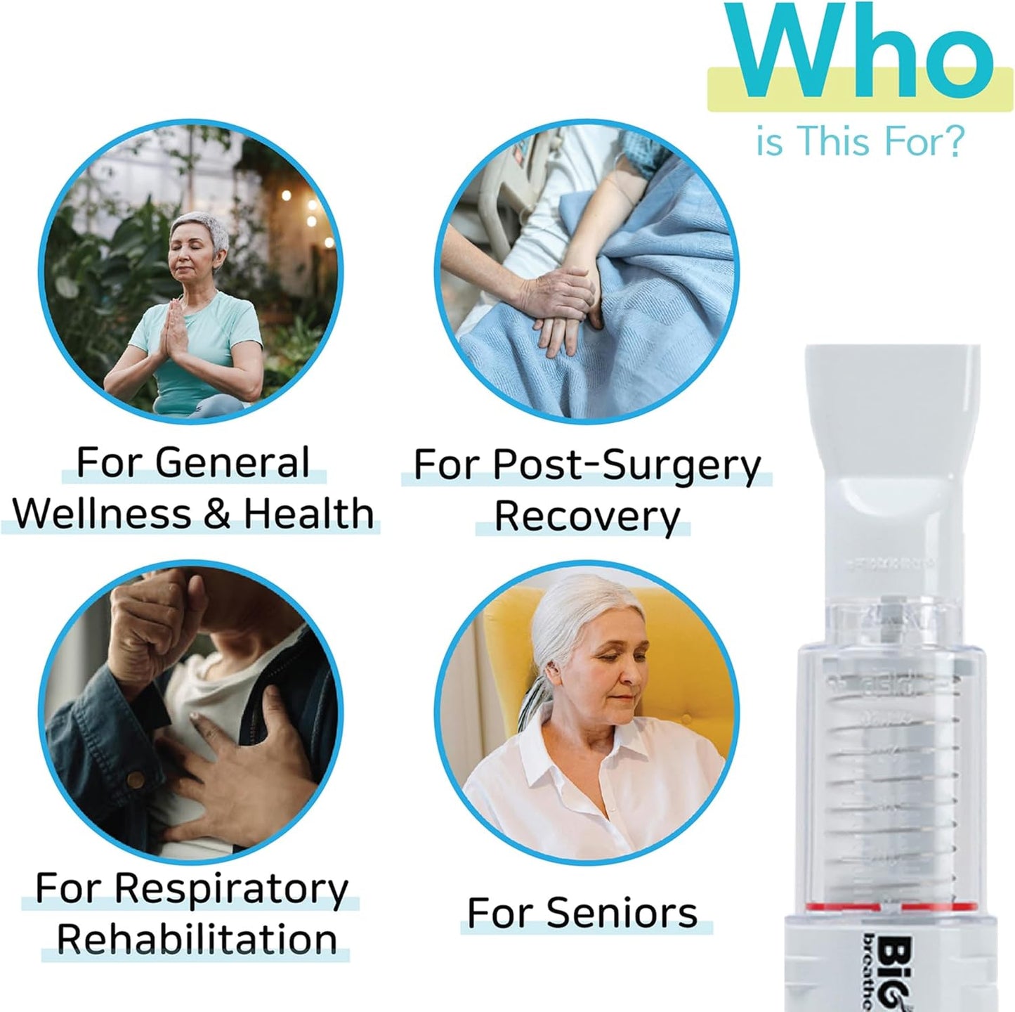 Bigbreathe IMT/PEP Breathing Exerciser | Dual Action Lung Trainer for Seniors & AdultsㅣMucus Relief, Airway Clearance, Inspiratory & Expiratory Resistance ㅣ Easy to Use, Travel-Ready