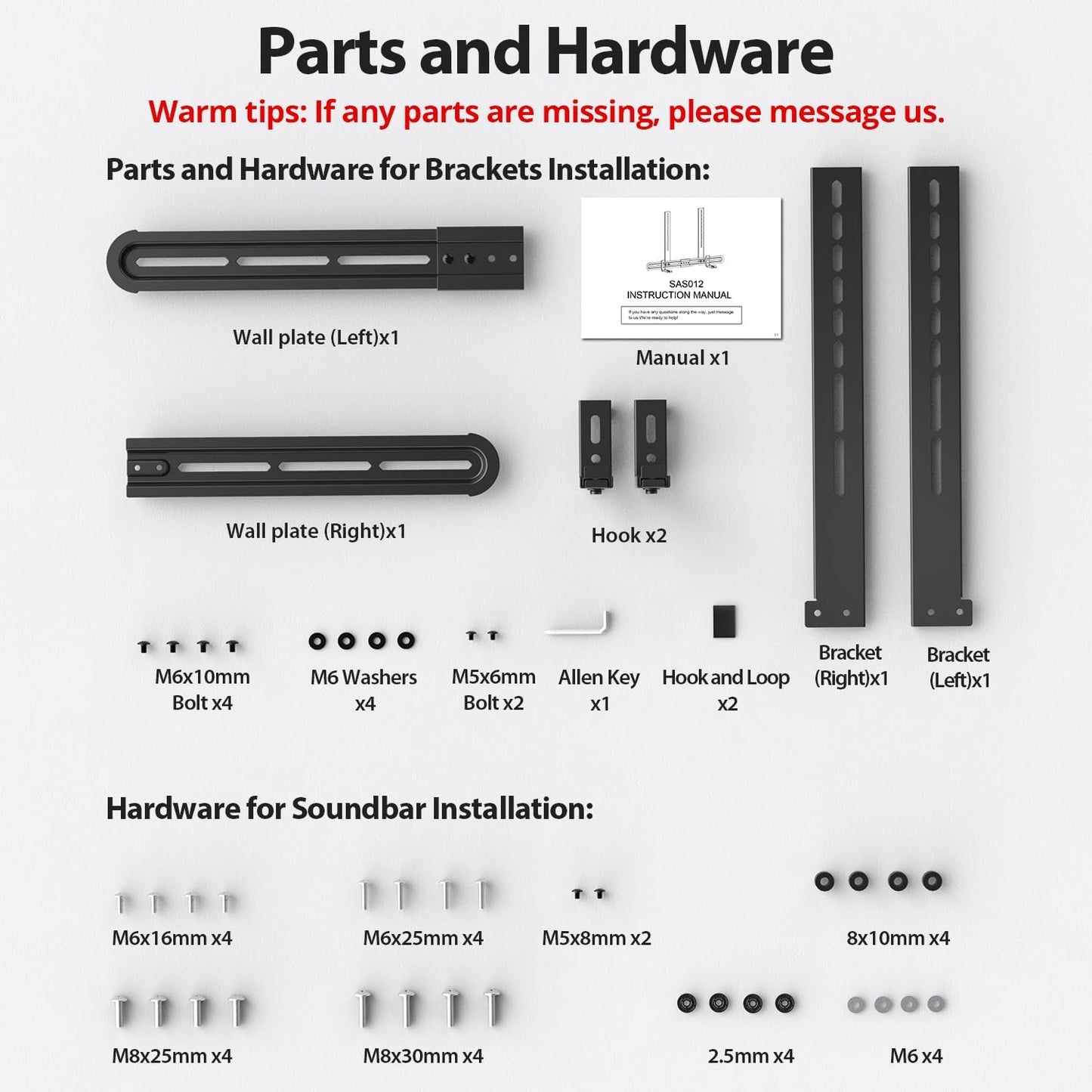 USX MOUNT Universal Soundbar Mount, Sound Bar TV Bracket for Soundbar with Speaker, Fits 2 Installation Options, Removable No-Slip Base Holder Extends 3.46”-6.06”